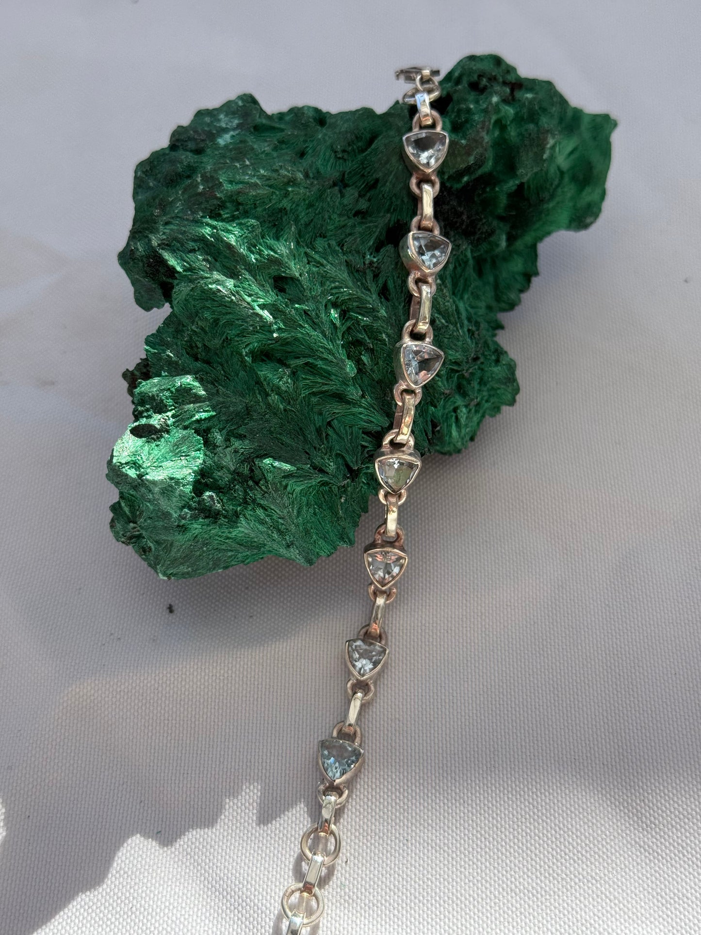 Blue Topaz Silver Bracelet Crystal Wellness