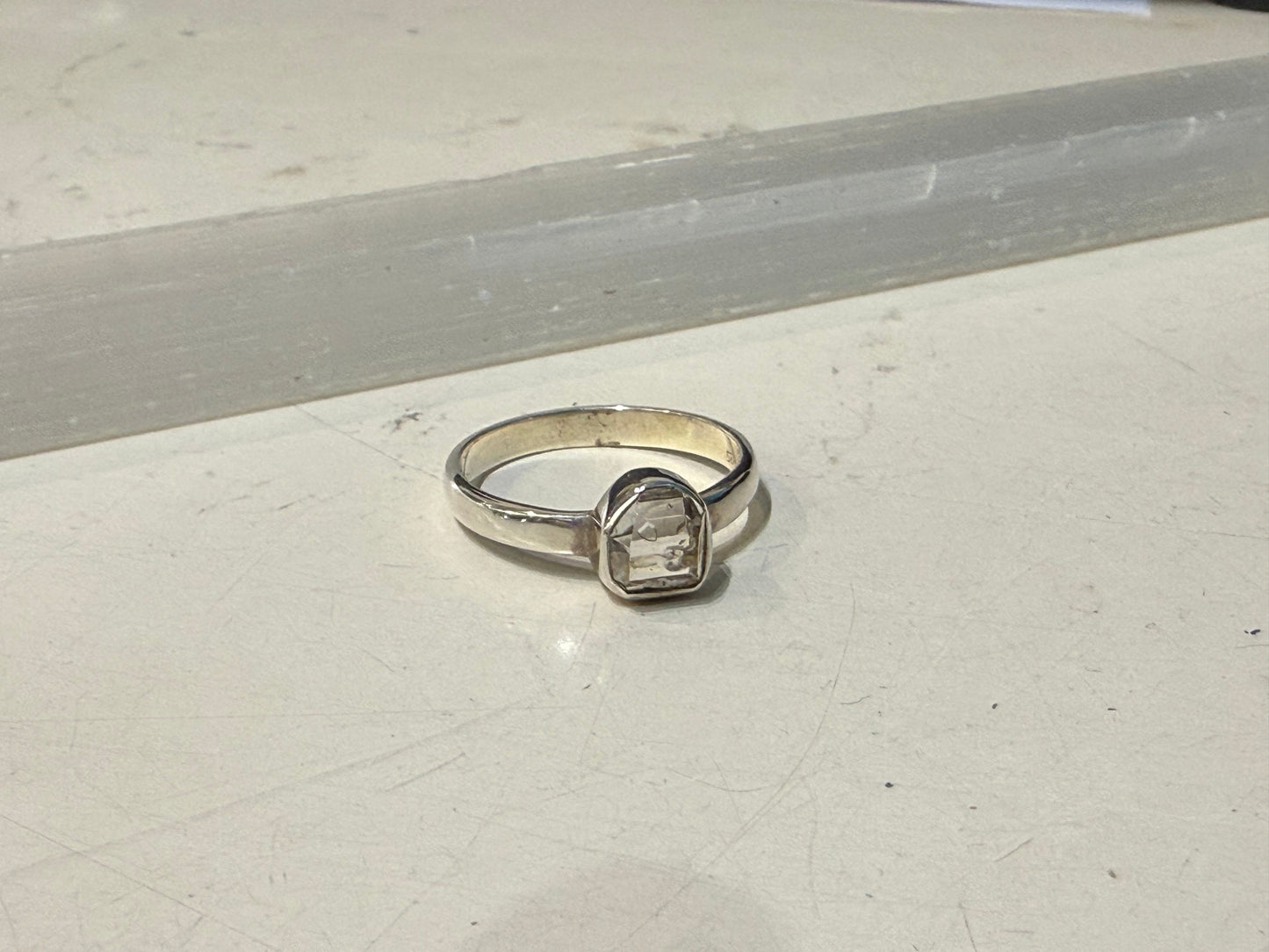 Herkimer Diamond Ring, size 9 – Clarity, Light & Amplified Energy Crystal Wellness