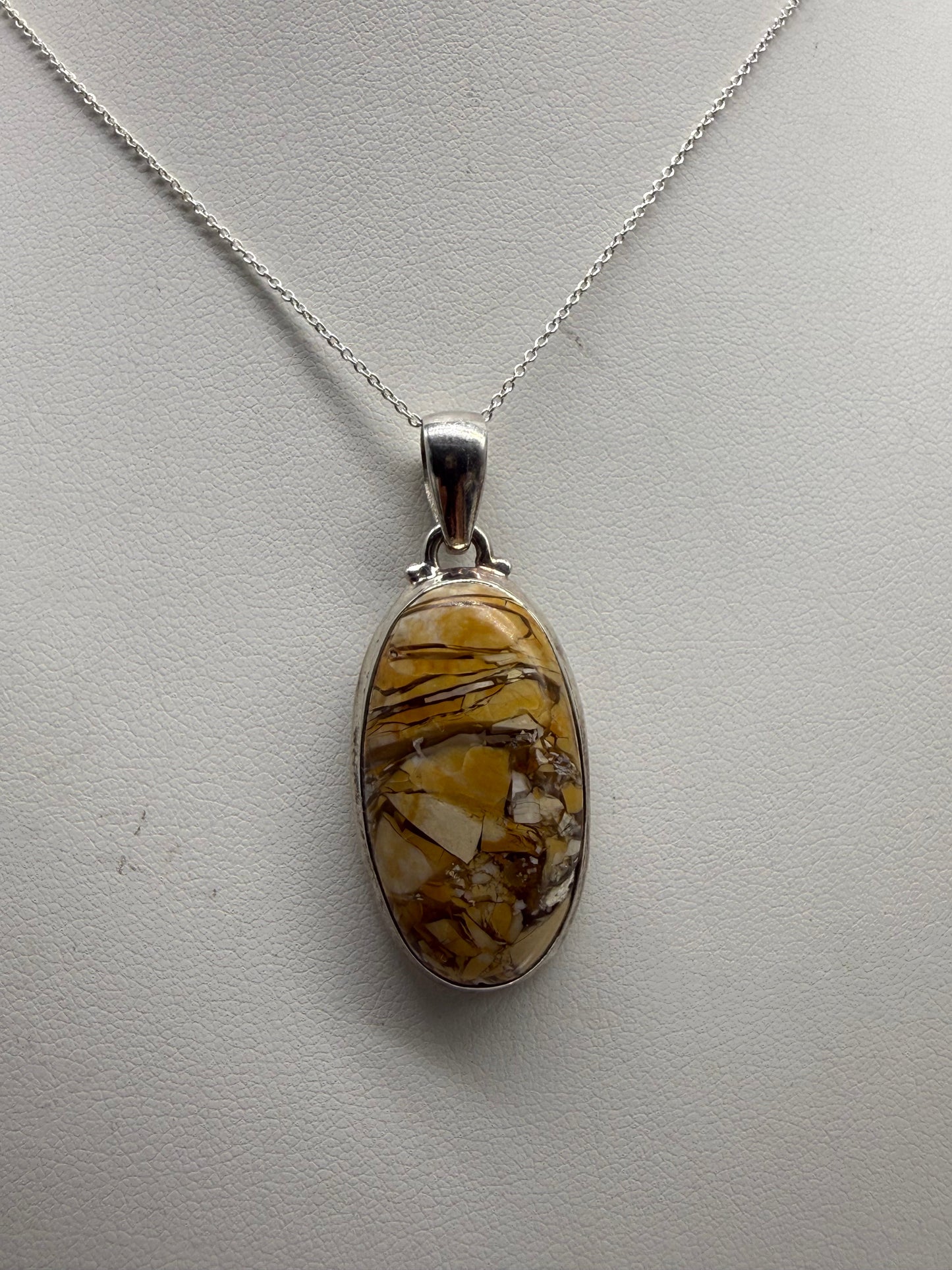 Picture Jasper Sterling Silver Pendant - 31x17 mm Crystal Wellness