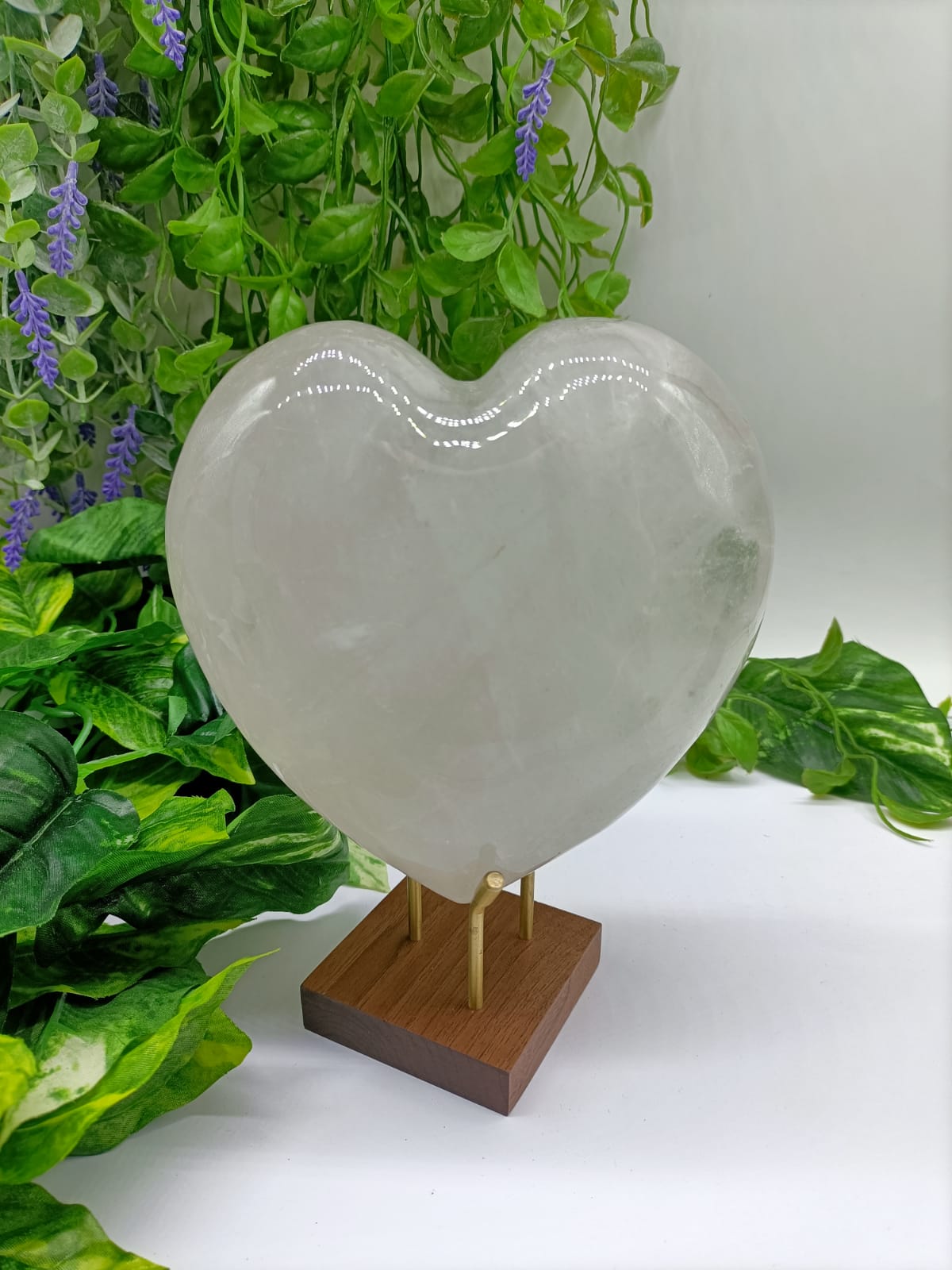 Clear Quartz Heart (Extra Large Size - Stand Included) Crystal Wellness