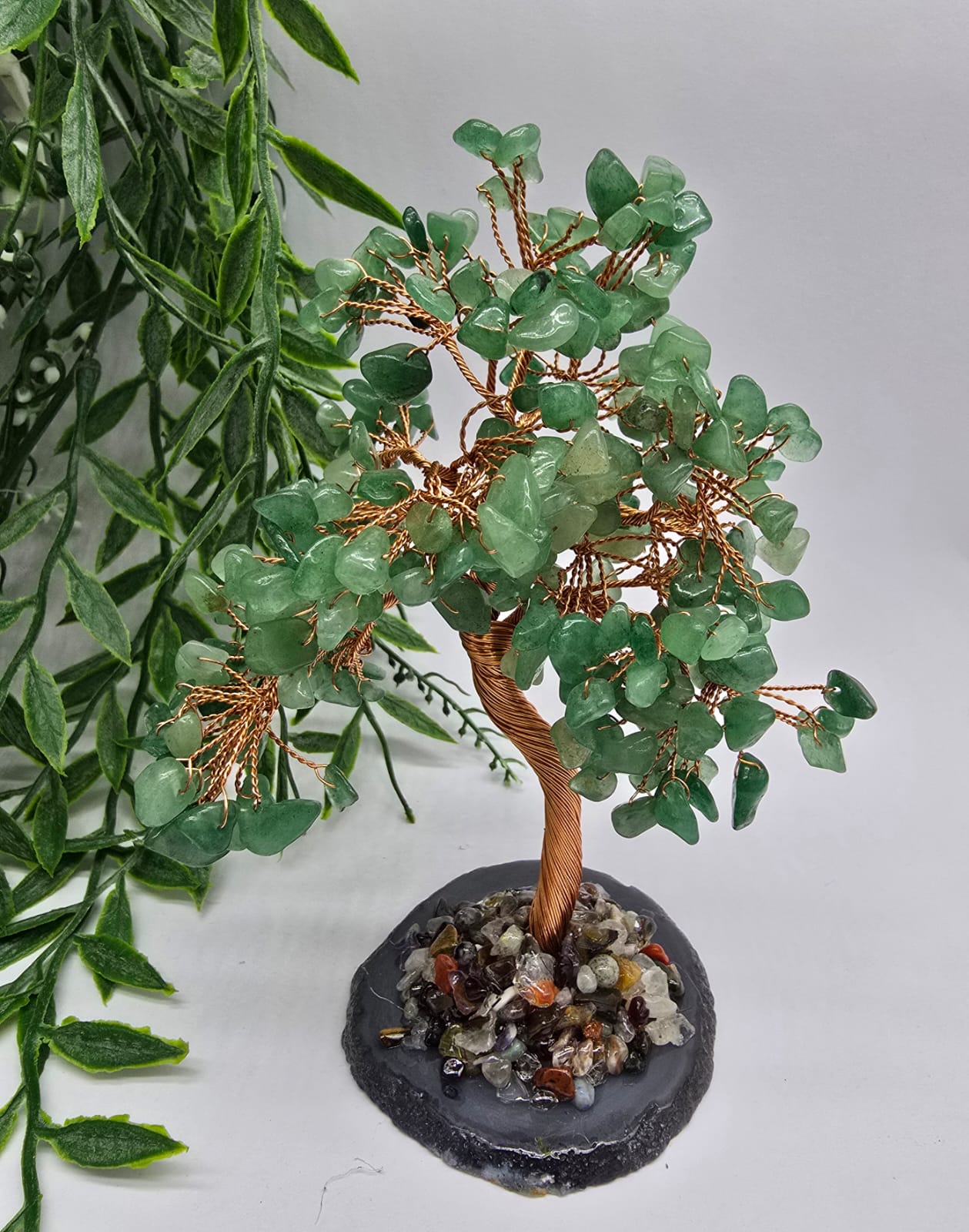 AAA Green Aventurine Tree on Agate Base Crystal Wellness