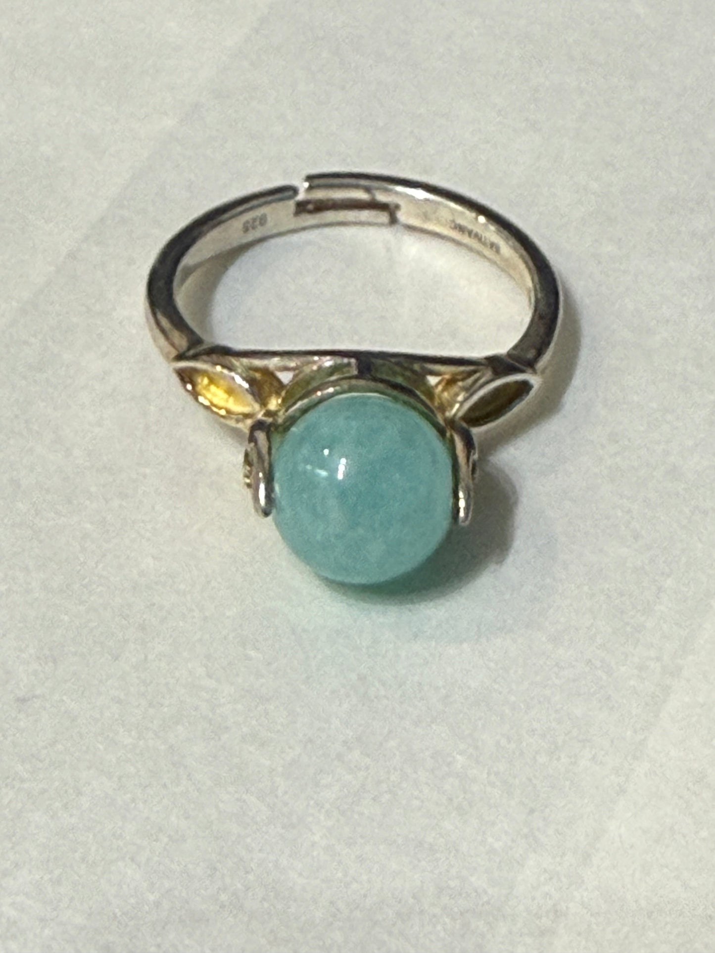 Serene Amazonite Ring – Size 7 Sterling Silver Crystal Wellness