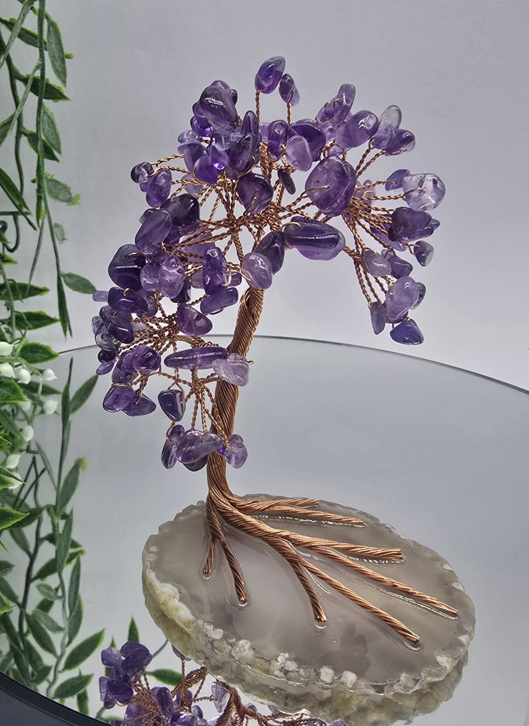 Amethyst Tree on Agate Base Crystal Wellness