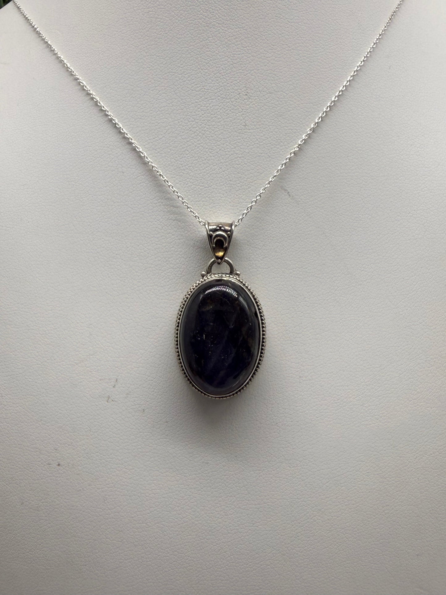 Dragon Blood Jasper Sterling Silver (92.5) Pendant – 29x16mm Crystal Wellness