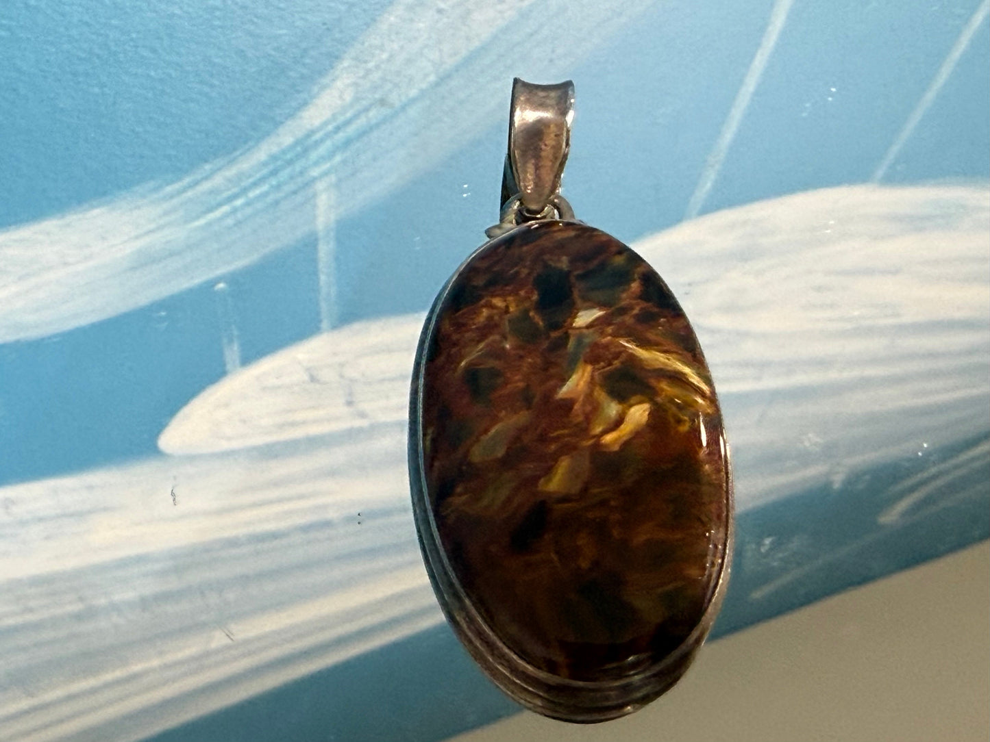 Pietersite Pendant – The Tempest Stone of Transformation, 44mmx26mm Crystal Wellness