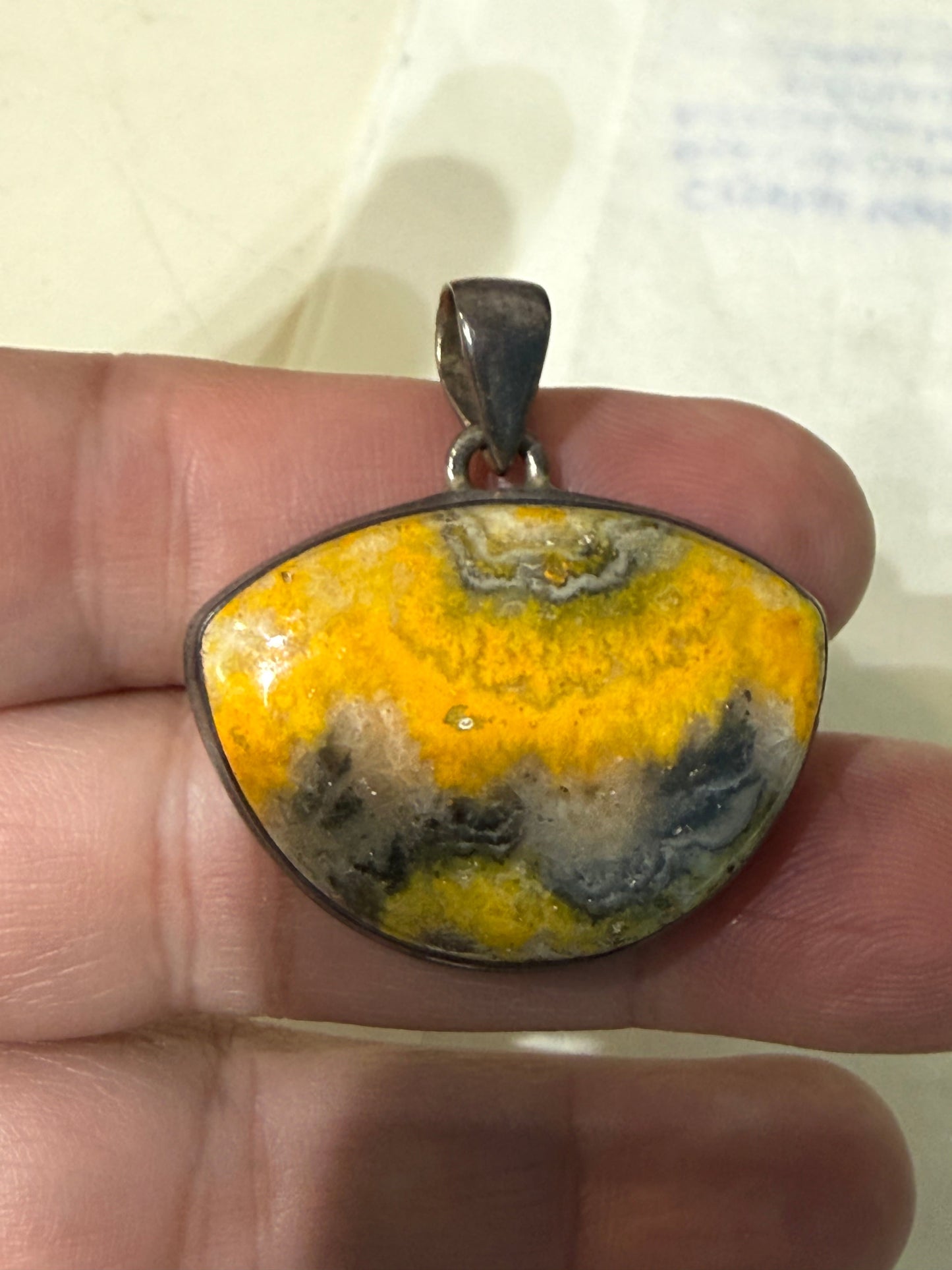 Bumblebee Jasper Pendant of Joy & Transformation,27mmx33mm Crystal Wellness