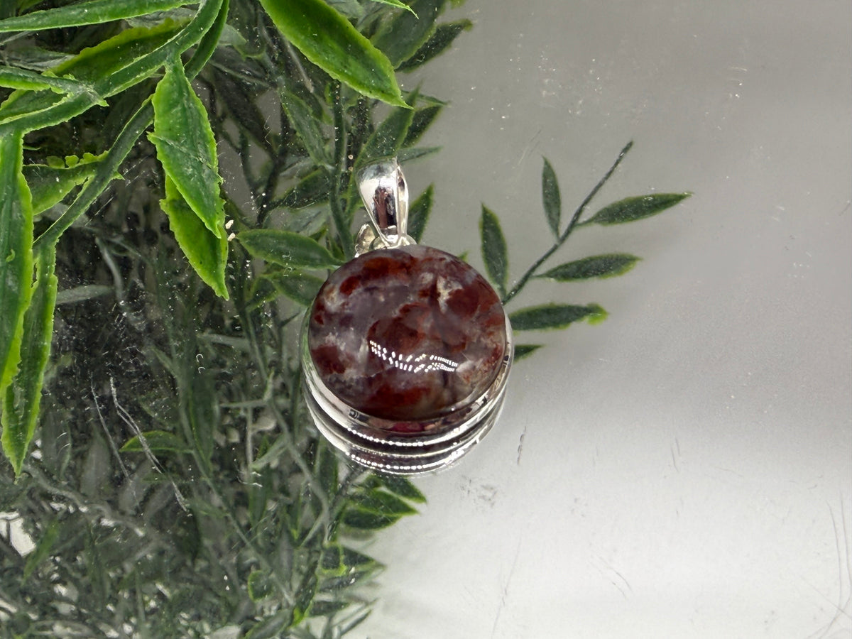 AGATE TUBE SILVER PENDANT — “Stability, Protection & Inner Strength”, 21mmx21mm Crystal Wellness