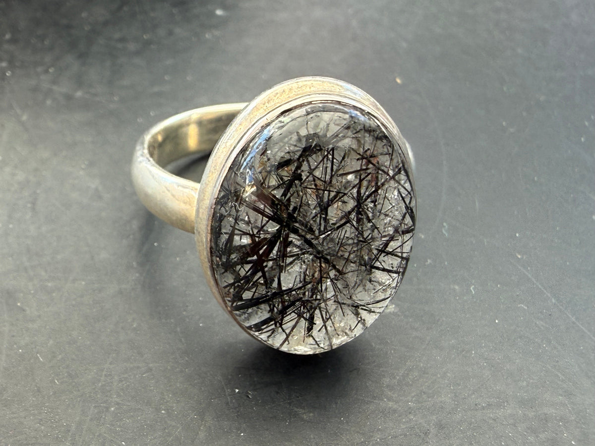 Black Rutilated Quartz Ring, size 8.5
✨ A Stone of Protection, Clarity & Inner Strength Crystal Wellness