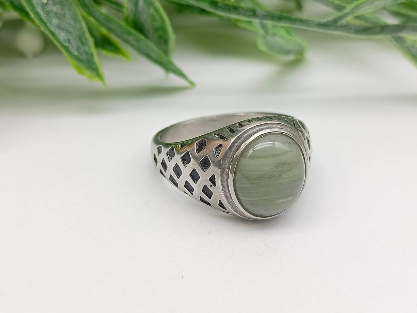 Actinolite Titanium Ring Size 11 US or AUS W Crystal Wellness