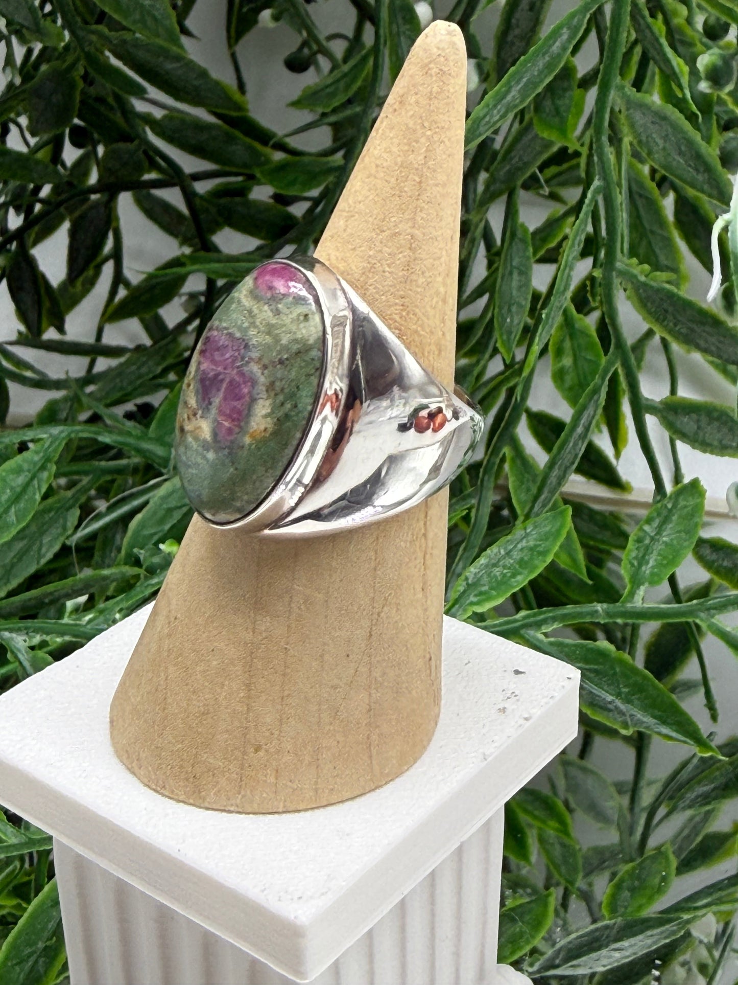 Ruby Fuchsite Sterling Silver Ring – Size 5 Crystal Wellness