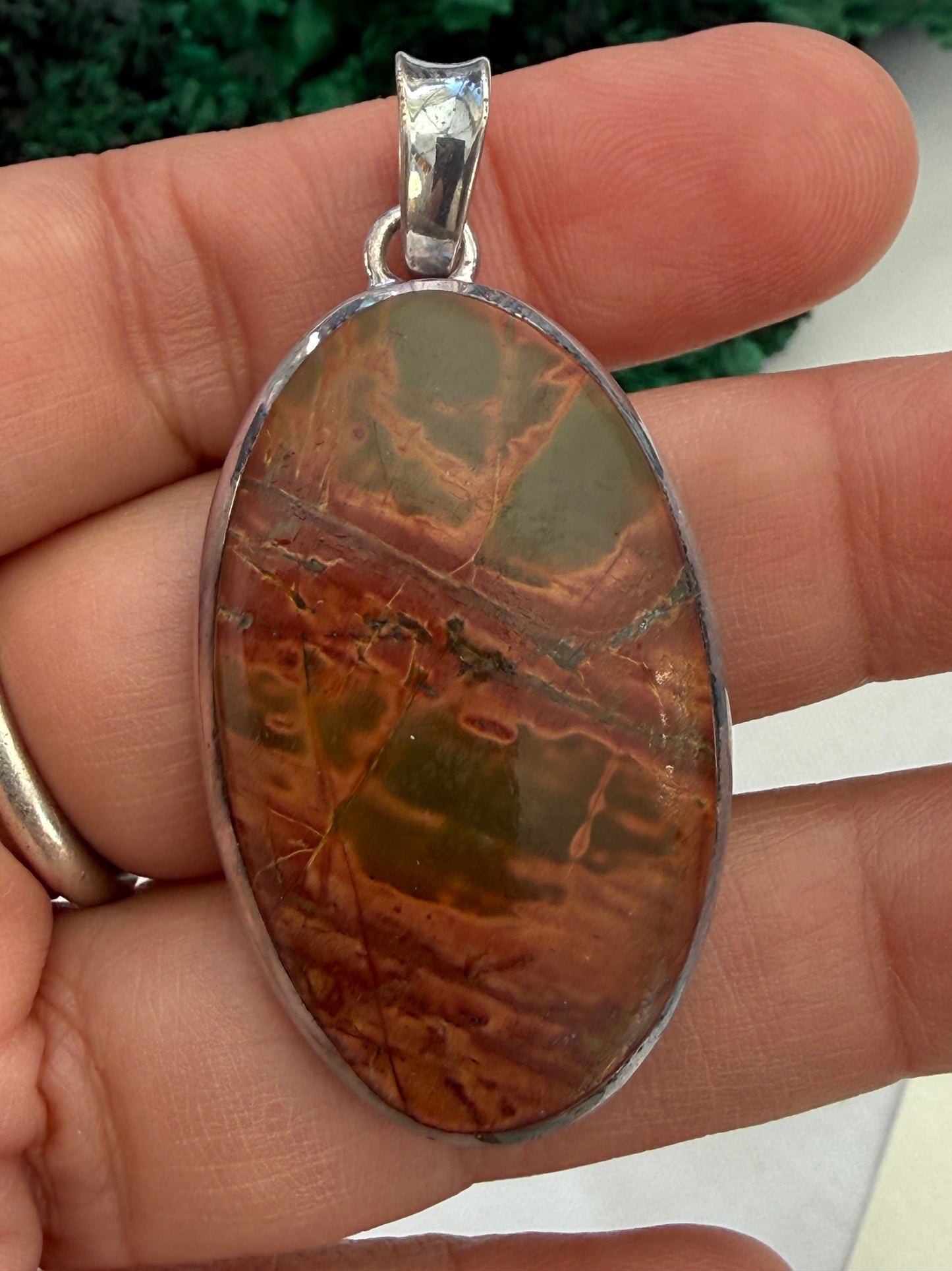 Cherry Creek Serenity Silver Pendant 40mmx25mm Crystal Wellness