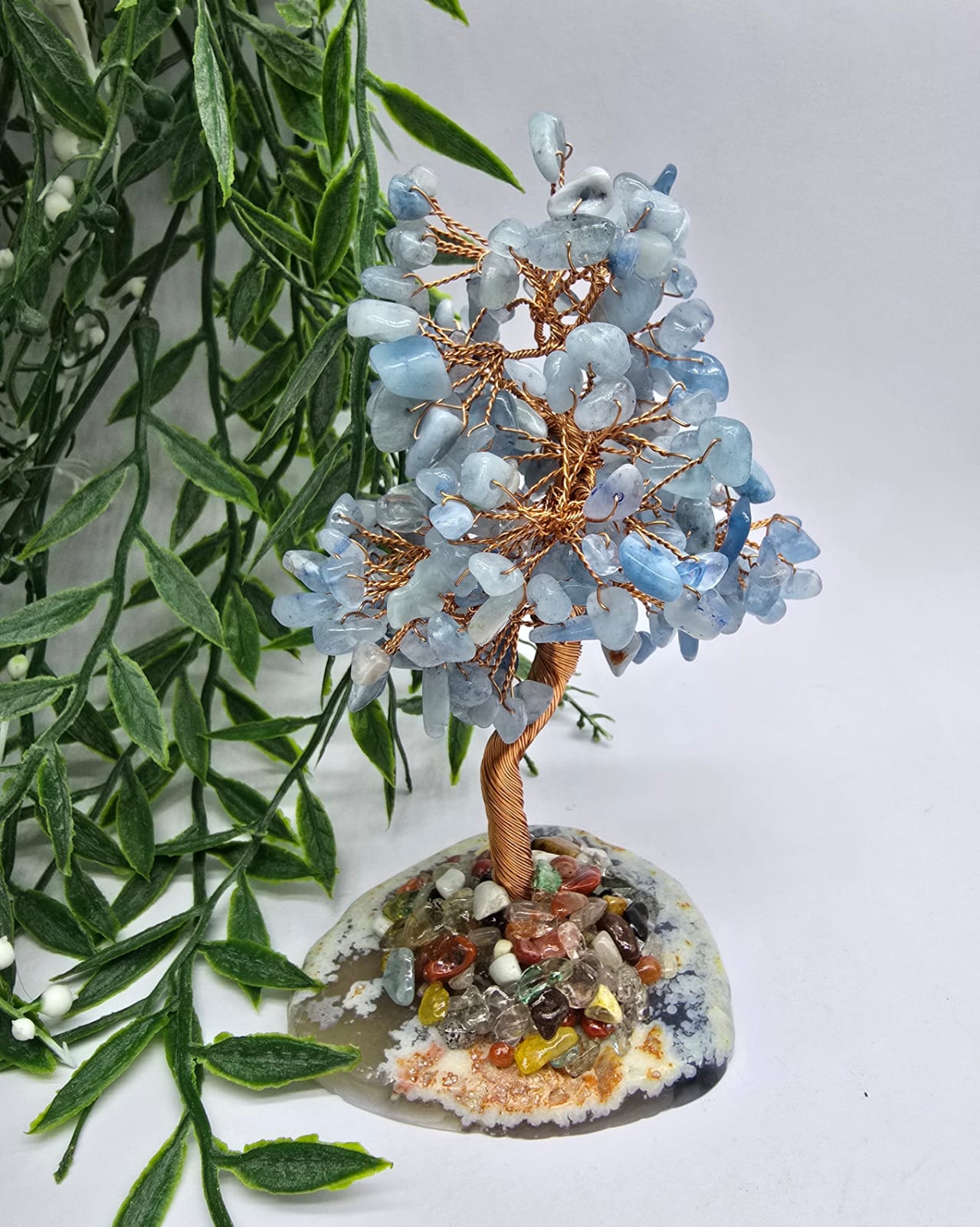 AAA Aquamarine Tree on Agate Base Crystal Wellness