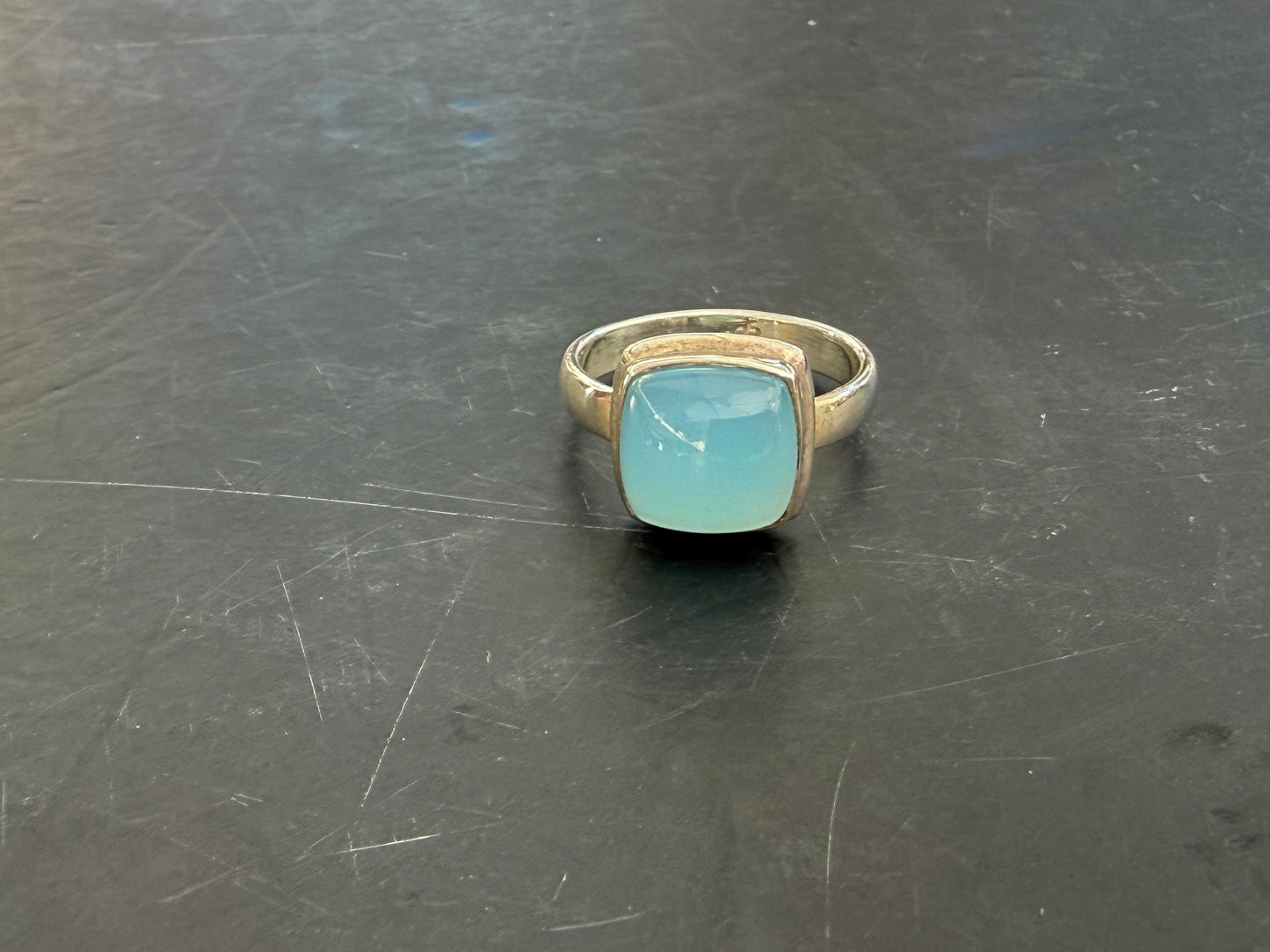 Blue Chalcedony Ring, size 8 – Serenity, Gentle Wisdom & Heartfelt Communication Crystal Wellness