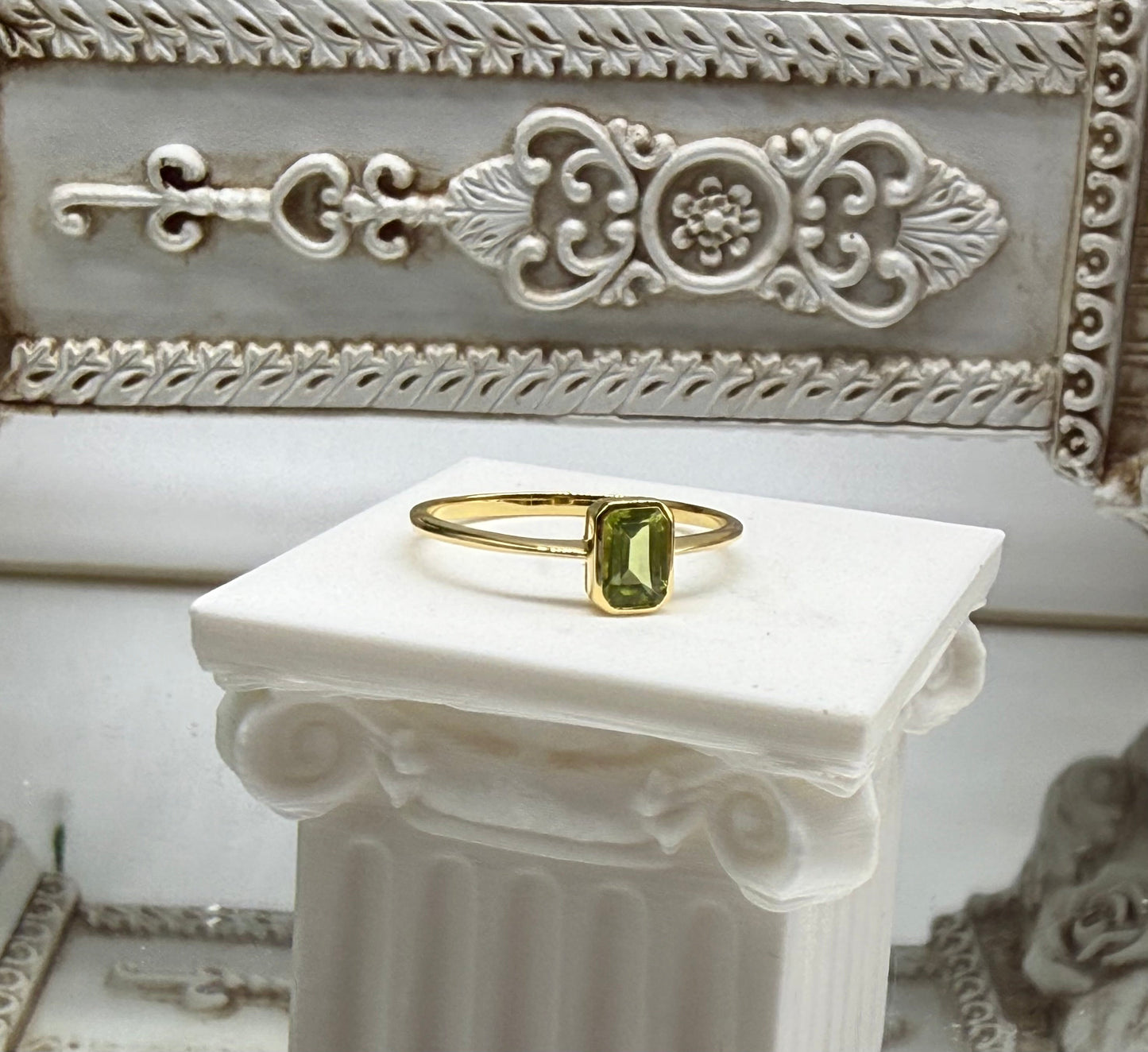 Peridot Vermeil Ring - Size 9 Crystal Wellness