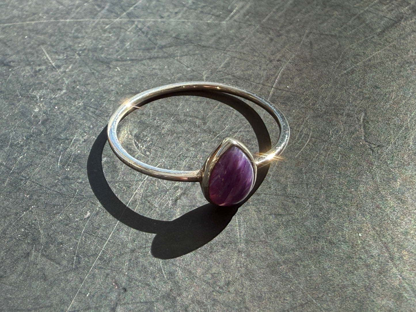 đ Charoite Ring â Transformation & Spiritual Awakening, size 6 Crystal Wellness