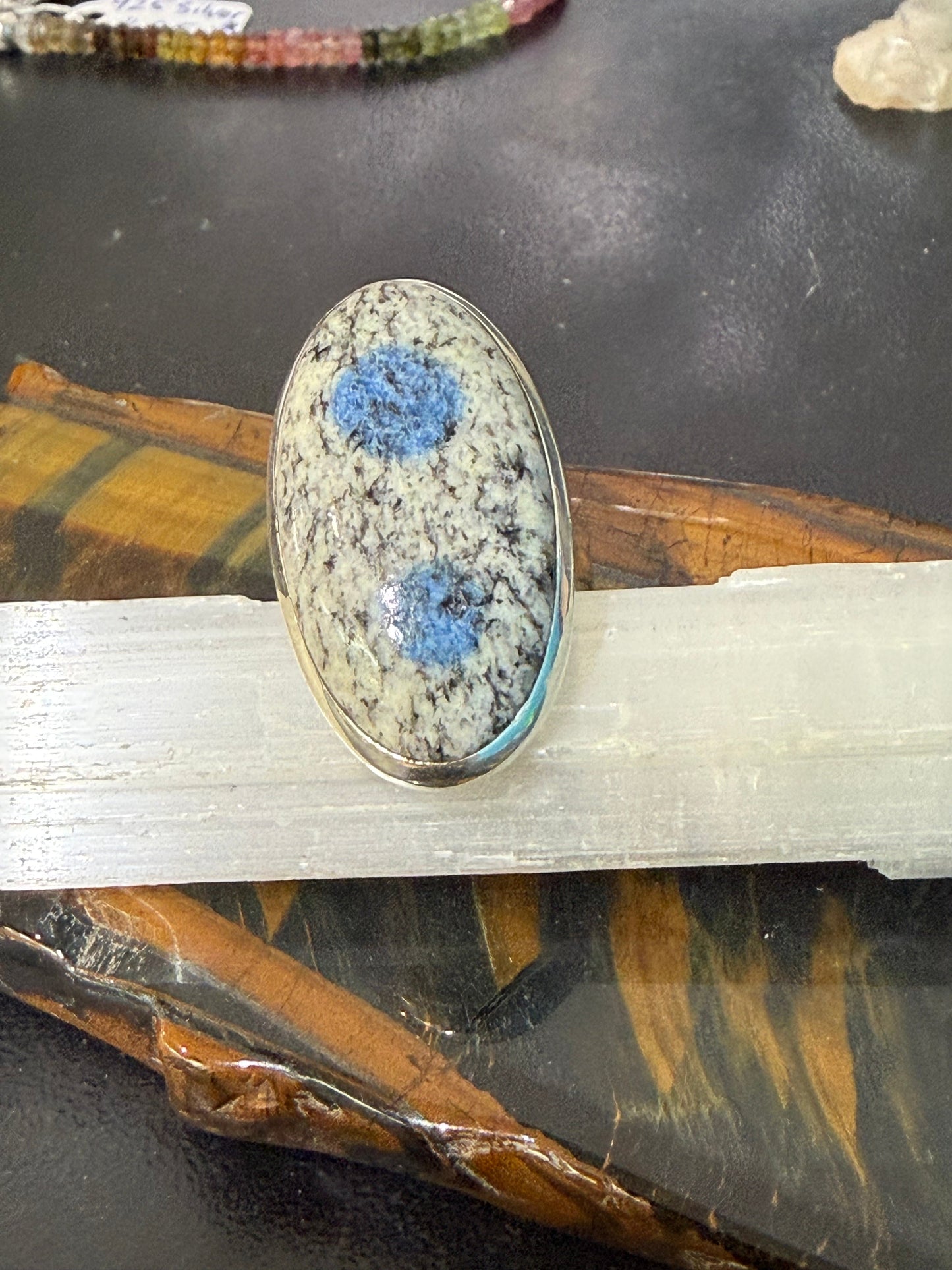 K2 Stone Silver Ring — Harmony of Earth & Sky, size 6.5 adjustable Crystal Wellness