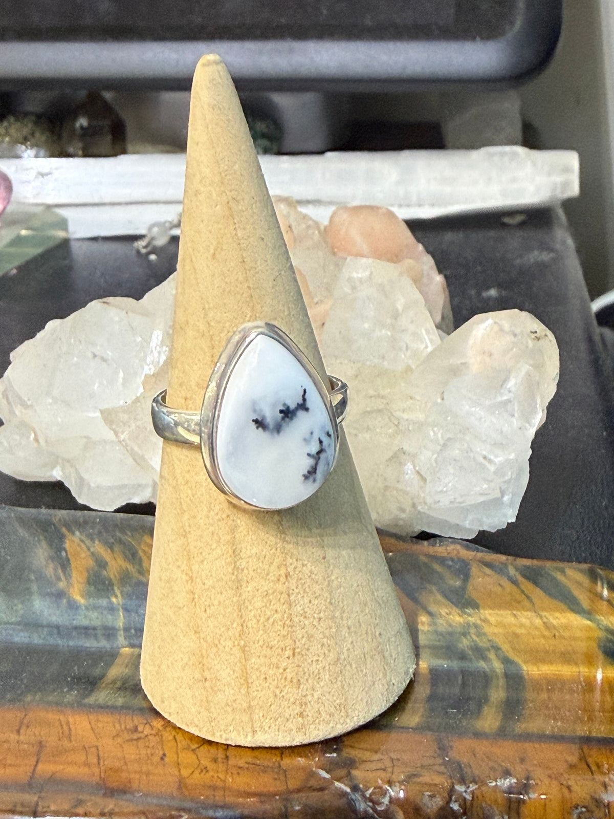 đ€ Dendritic Opal Ring â The Stone of Sacred Patterns & Inner Growth, size 8.75 Crystal Wellness
