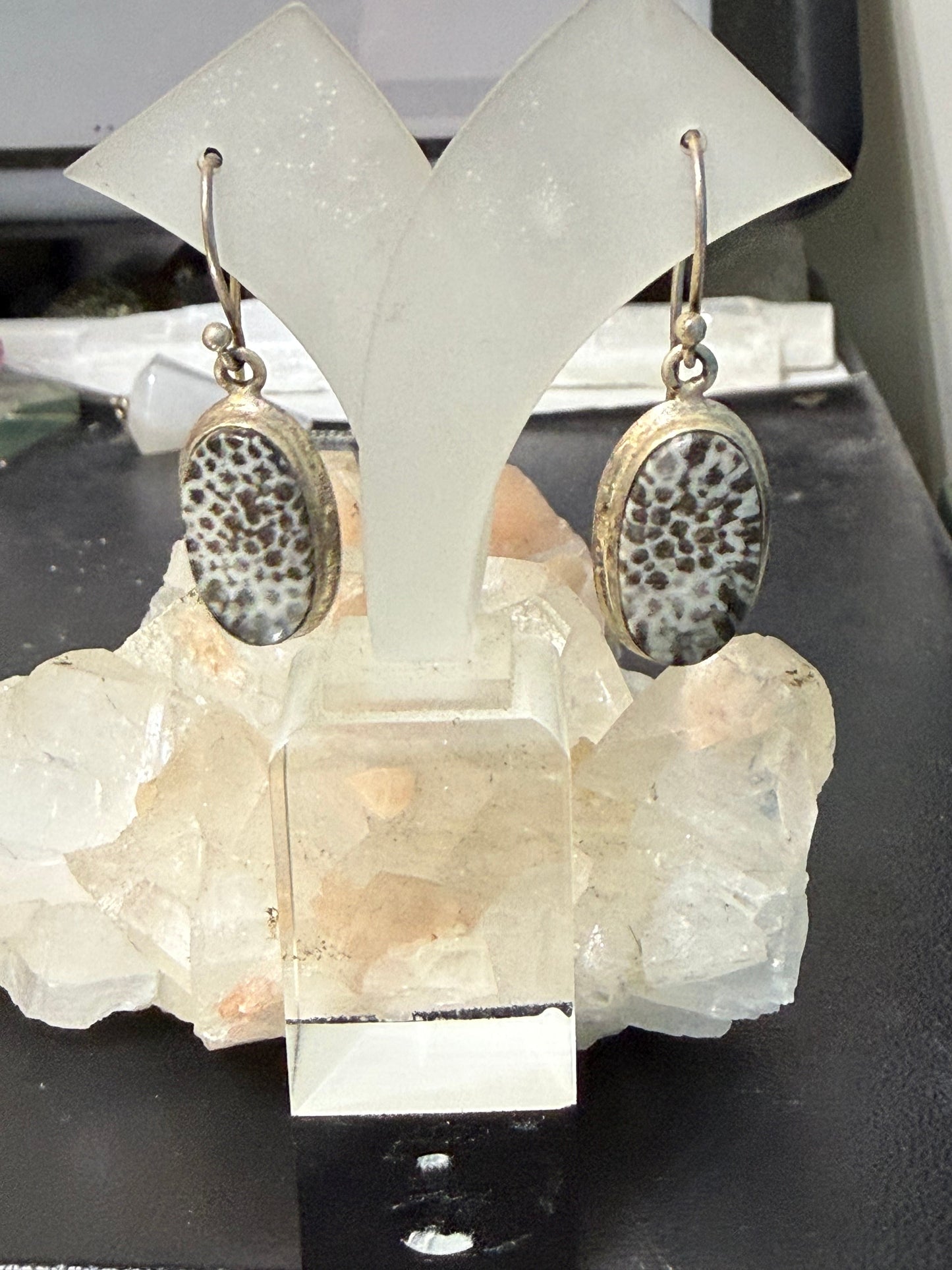 Black Coral Earrings – Protection, Inner Strength & Grounding, 20mmx12mm Crystal Wellness