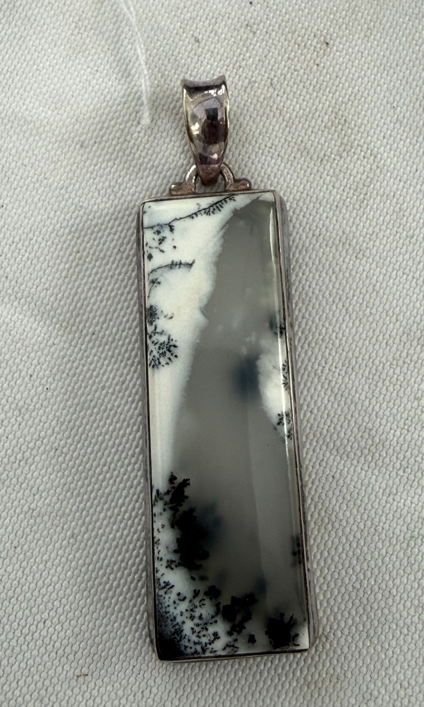 Dendritic Opal Silver Pendant 45mmx16mm Crystal Wellness
