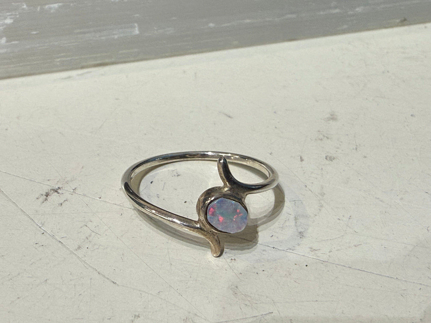 Australian Opal Ring, size 7 – Light of Intuition & Sacred Transformation Crystal Wellness