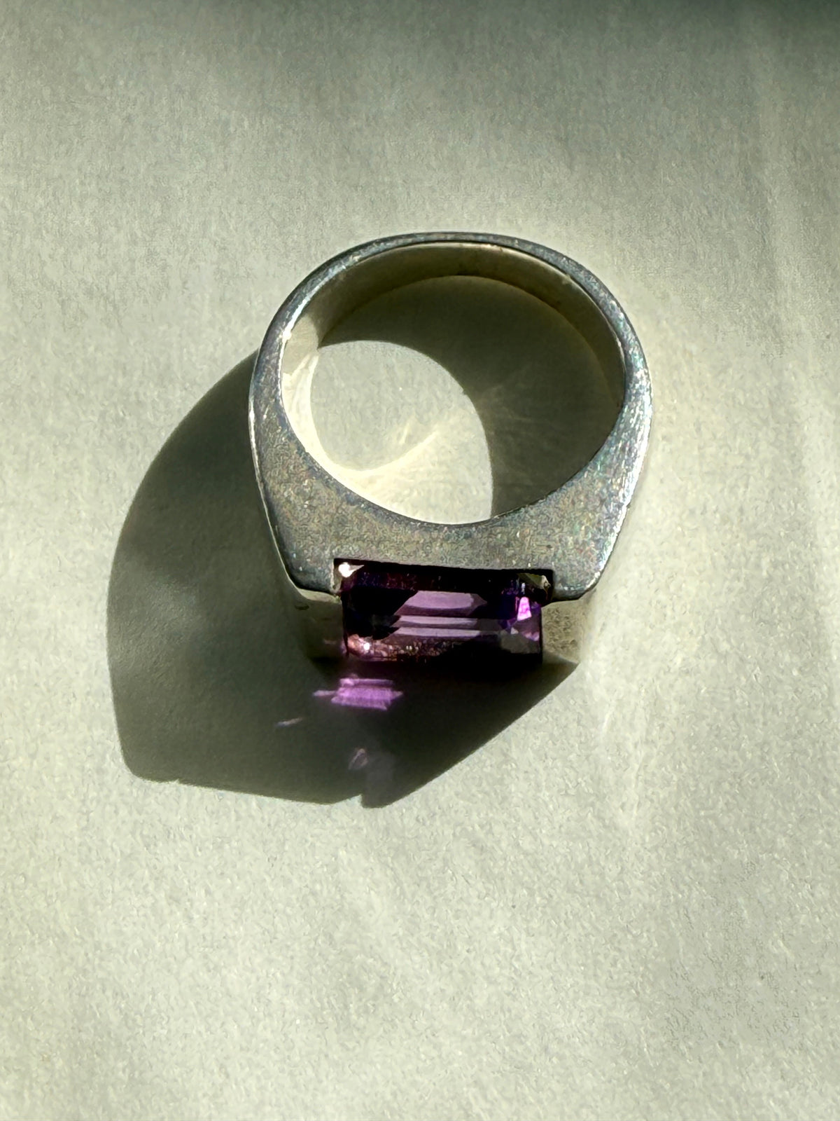 Amethyst Sterling Silver Men’s Ring – Size 4 | Wisdom, Protection & Inner Strength Crystal Wellness