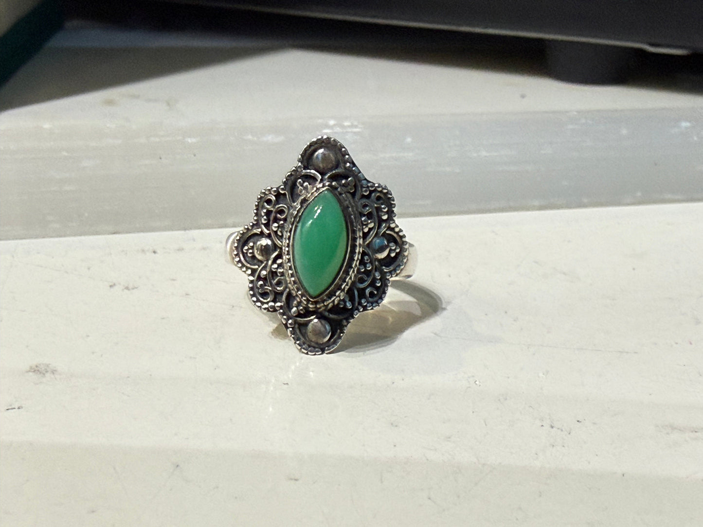 Chrysoprase Ring (works beautifully for either jewellery piece), size 8 Crystal Wellness