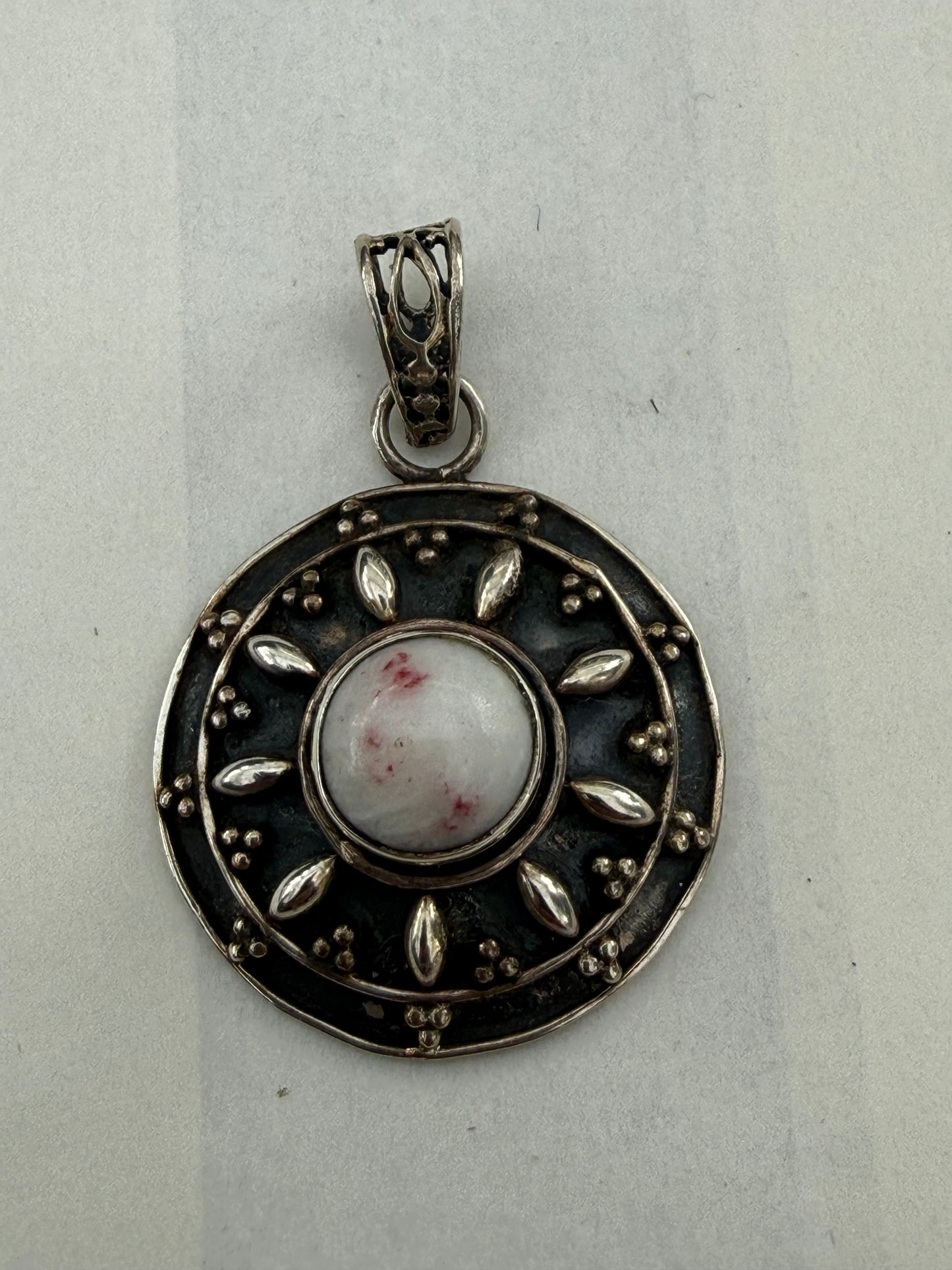 Cinnabar Silver Pendant 25mmx25mm Crystal Wellness