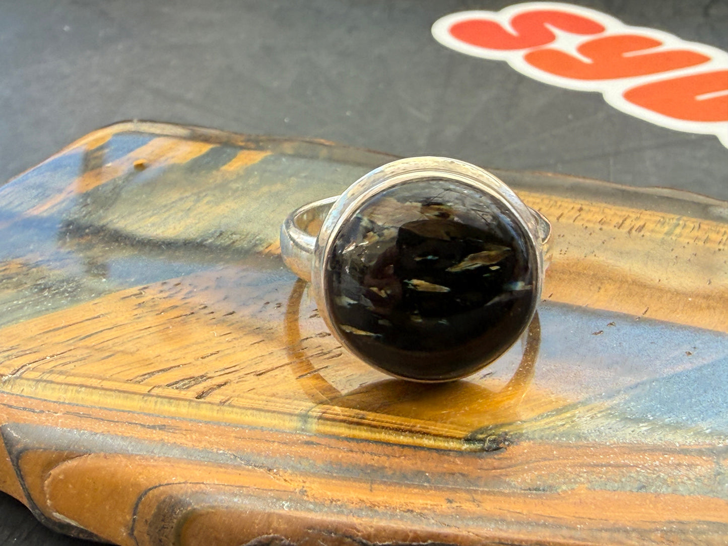 Nuummite Ring — Ancient Stone of Protection & Inner Power, size 10 Crystal Wellness