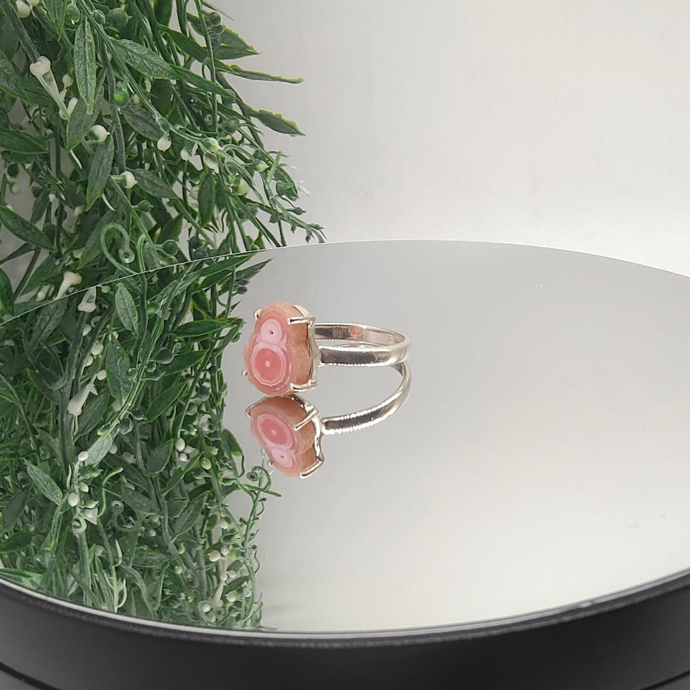 Rhodochrosite 925 Sterling Silver Rings Size 8 Crystal Wellness
