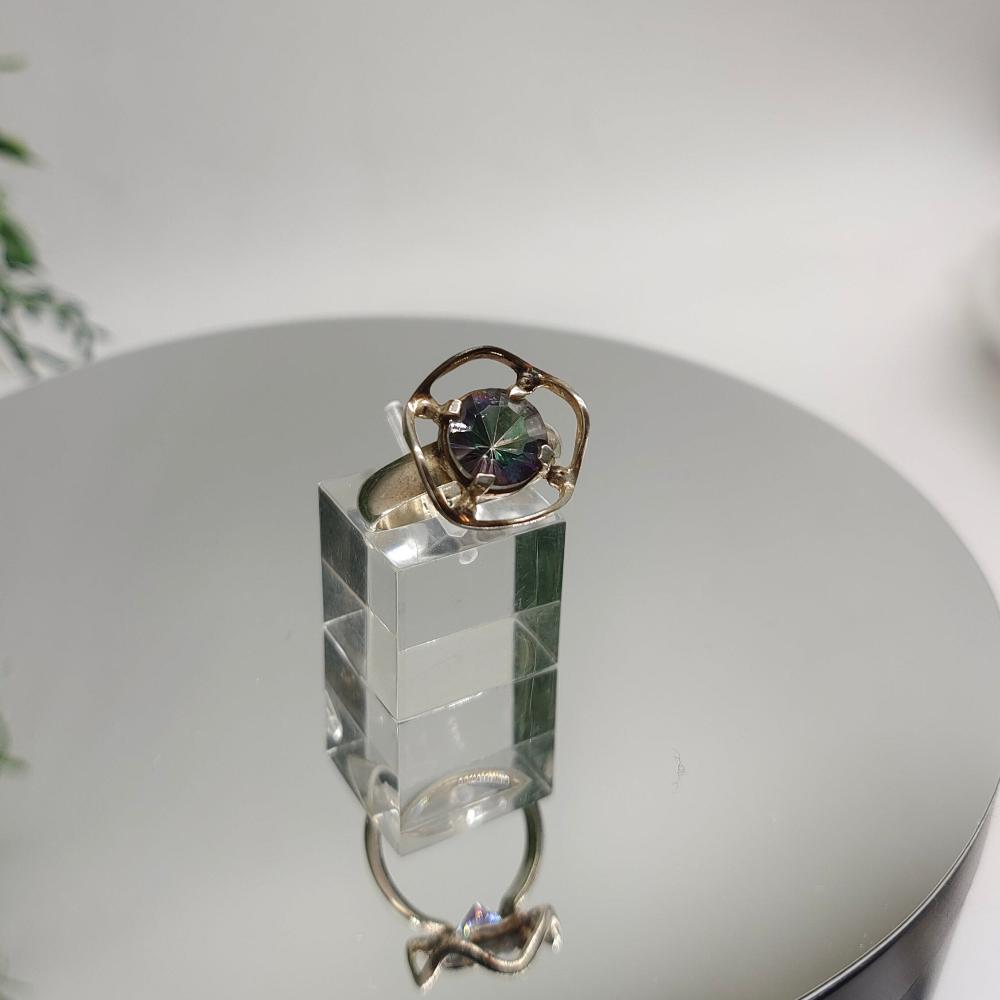 Mystic Topaz 925 Sterling Silver Rings Size 7.8 Crystal Wellness