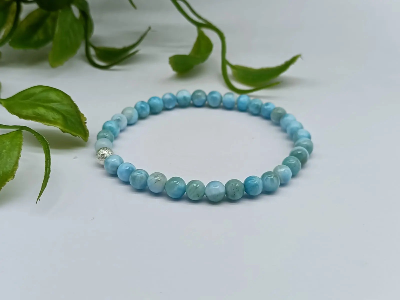 Larimar 6mm Beads Bracelet Crystal Wellness
