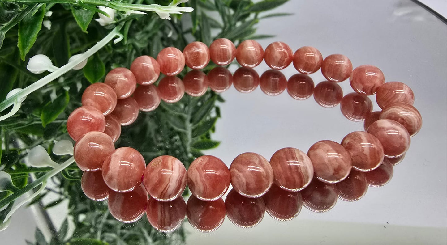 Rhodochrosite 8mm Beads Bracelet AAA Grade