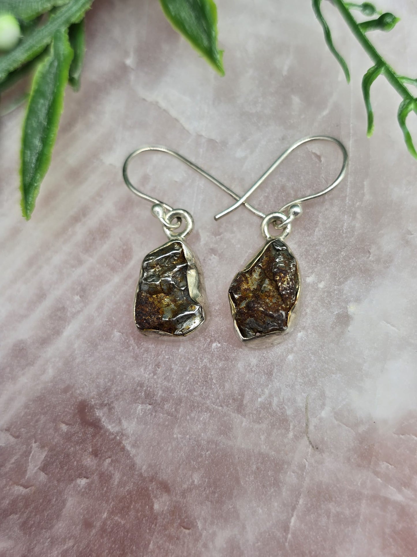 Campo del Cielo Meteorite 925 Sterling Silver Earrings Crystal Wellness
