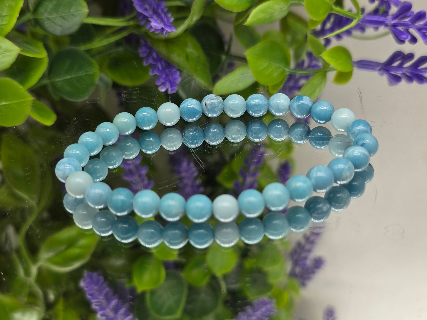 Blue Sky Stone Beads Bracelet – Stone of Calm, Clarity & Inner Peace Crystal Wellness