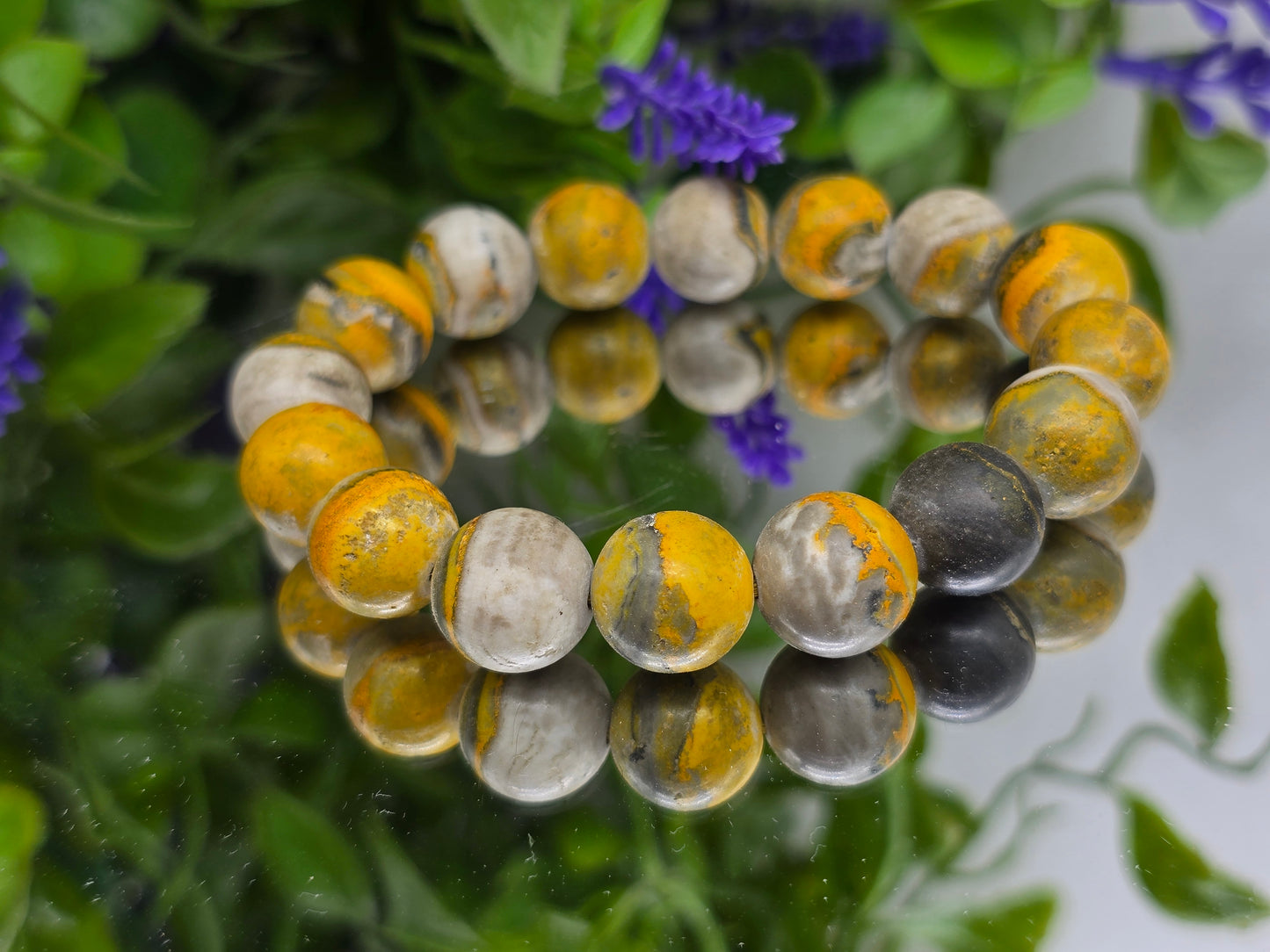 Bumblebee Jasper Beads Bracelet (Stone of Vitality, Courage & Creative Fire)