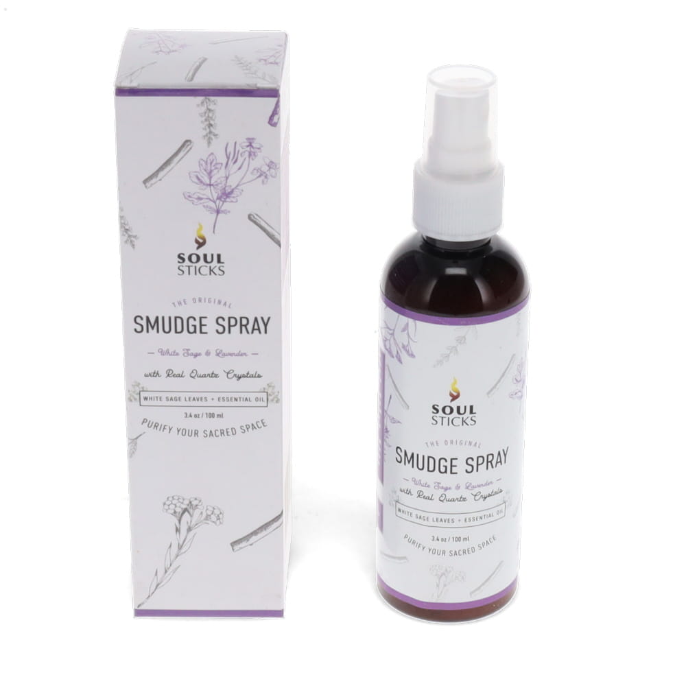Soul Sticks Smudge Spray 100ml – White Sage & Lavender | Natural Energy Cleansing & Relaxation Spray Crystal Wellness