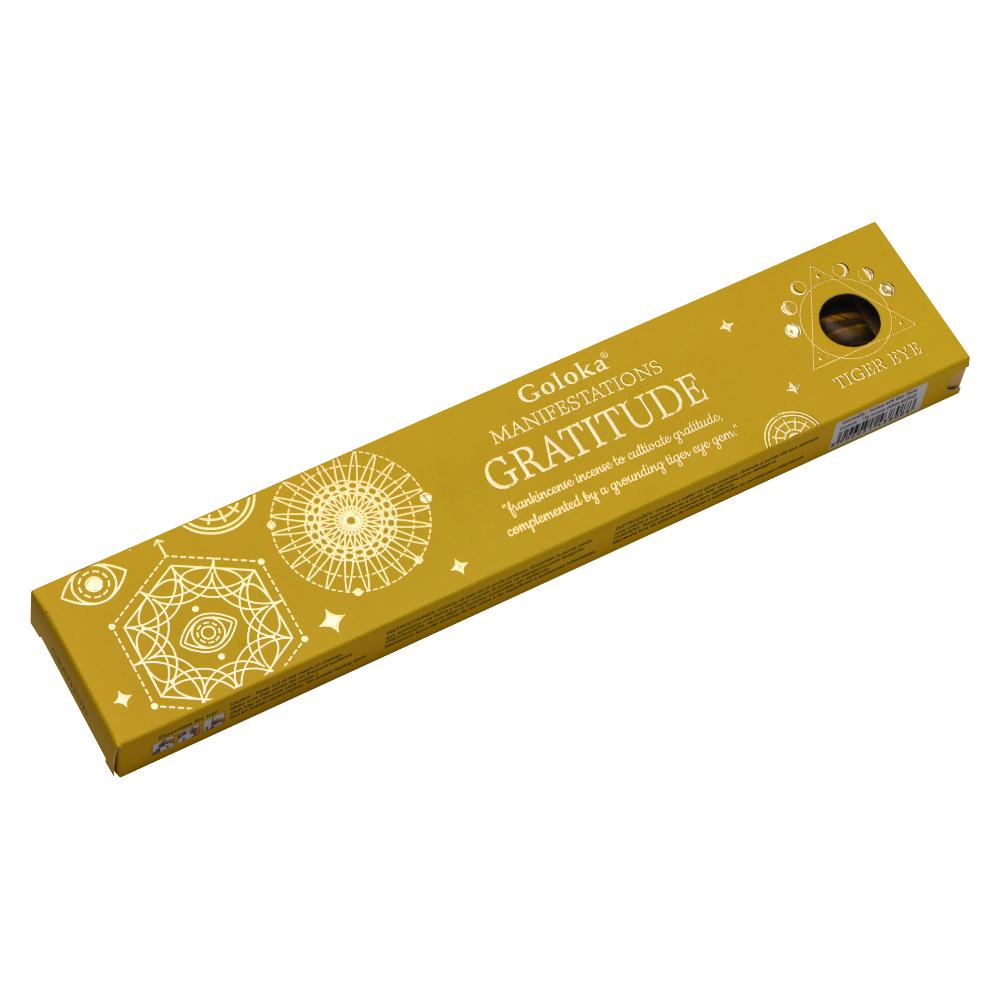 Gratitude Manifestation Gemstone Incense 15gms Sticks Goloka - Value Boxes of 3 Goloka