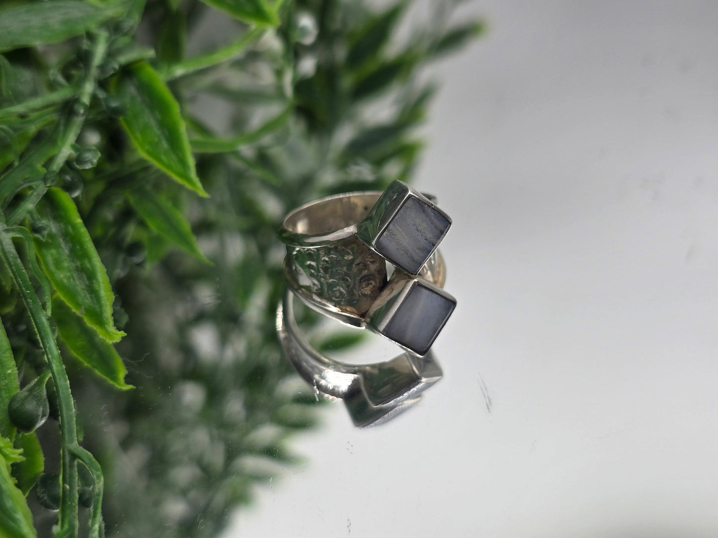 Blue Lace Agate 925 Sterling Silver Ring (Size 9) – Stone of Tranquility & Communication Crystal Wellness