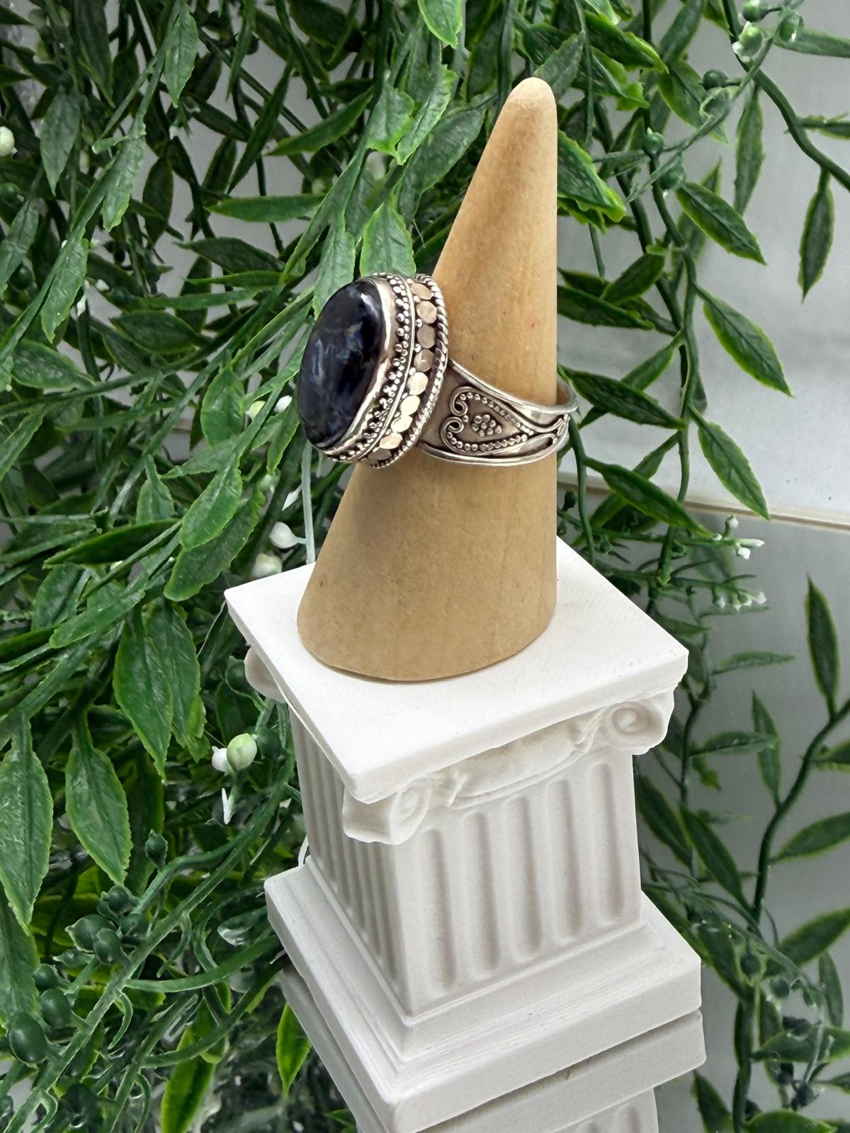 Stormkeeper Vision – Pietersite 925 Sterling Silver Ring (Size 9) – $111 Crystal Wellness
