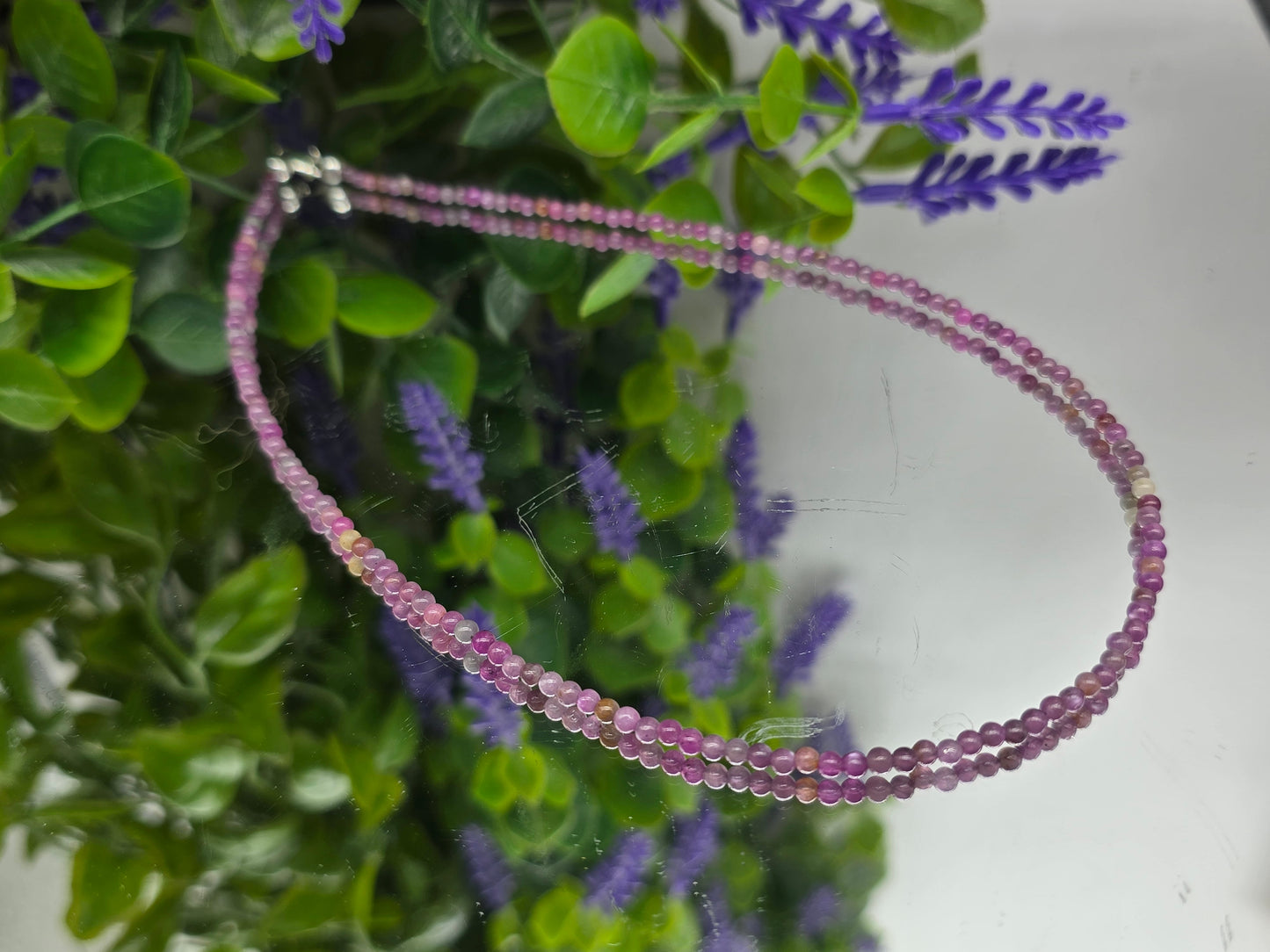 Natural Ruby 3mm Beads 925 Sterling Silver Necklace - Stone of Passion, Vitality & Courage Crystal Wellness