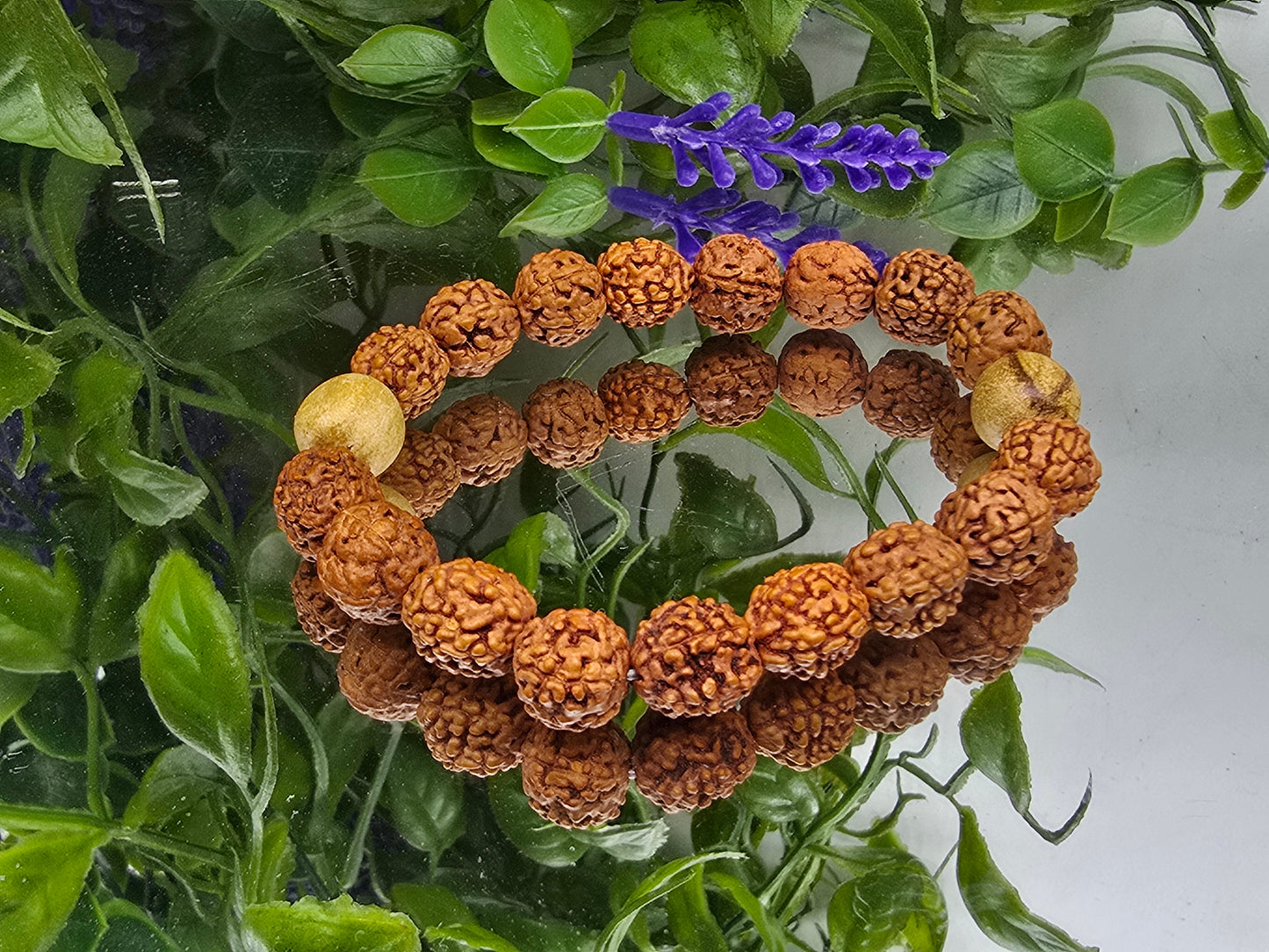 Palo Santo & Rudraksha Spiritual Purification Bracelet – 10mm Beads Crystal Wellness