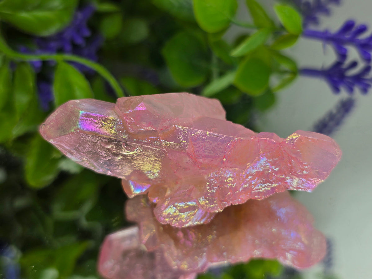 đž Rose Aura Quartz Cluster â Stone of Love, Emotional Healing & Divine Connection Crystal Wellness