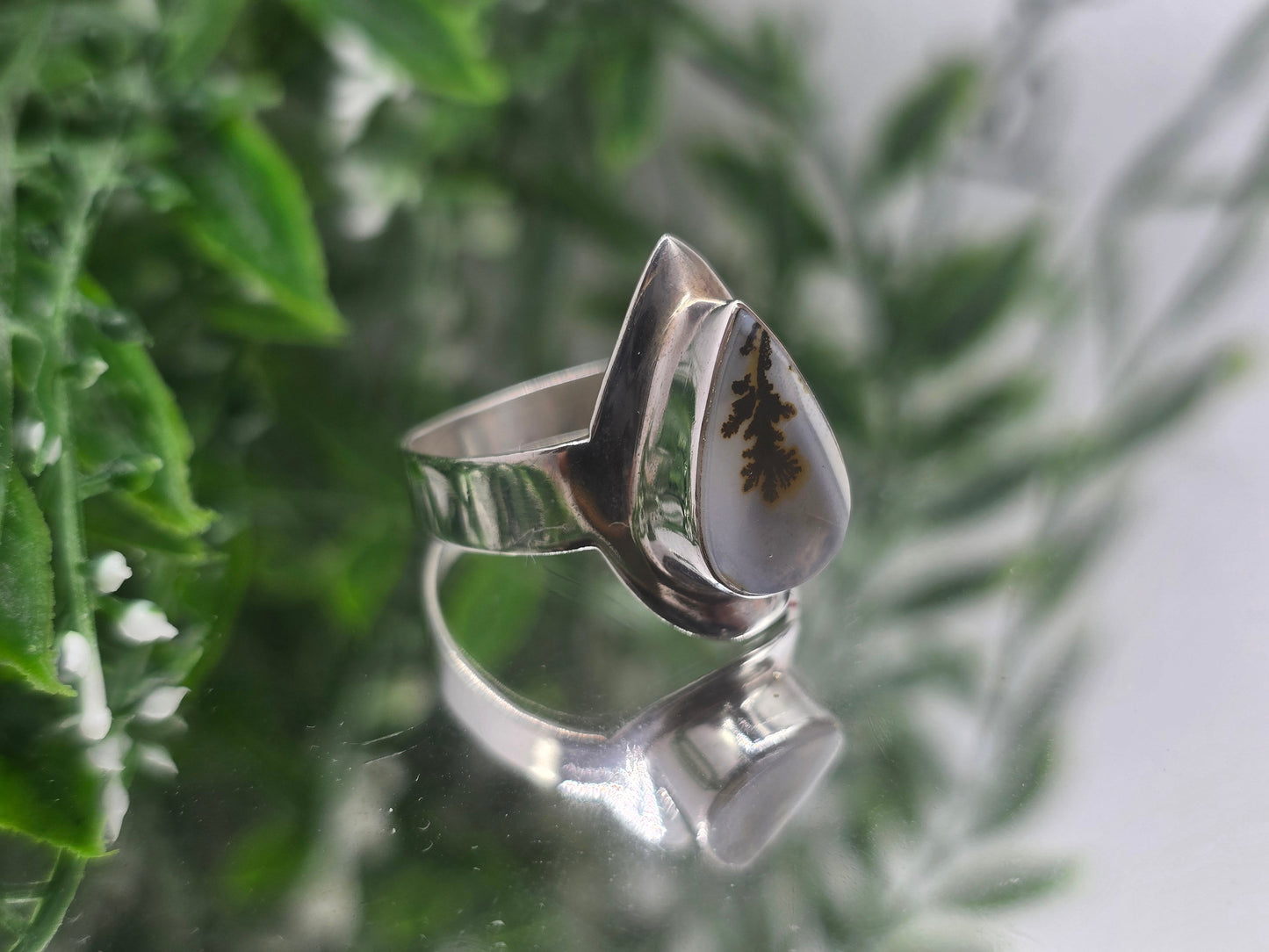 ✨ Scenic Agate 925 Sterling Silver Ring Size 10 – Stone of Inner Peace & Earth Connection Crystal Wellness
