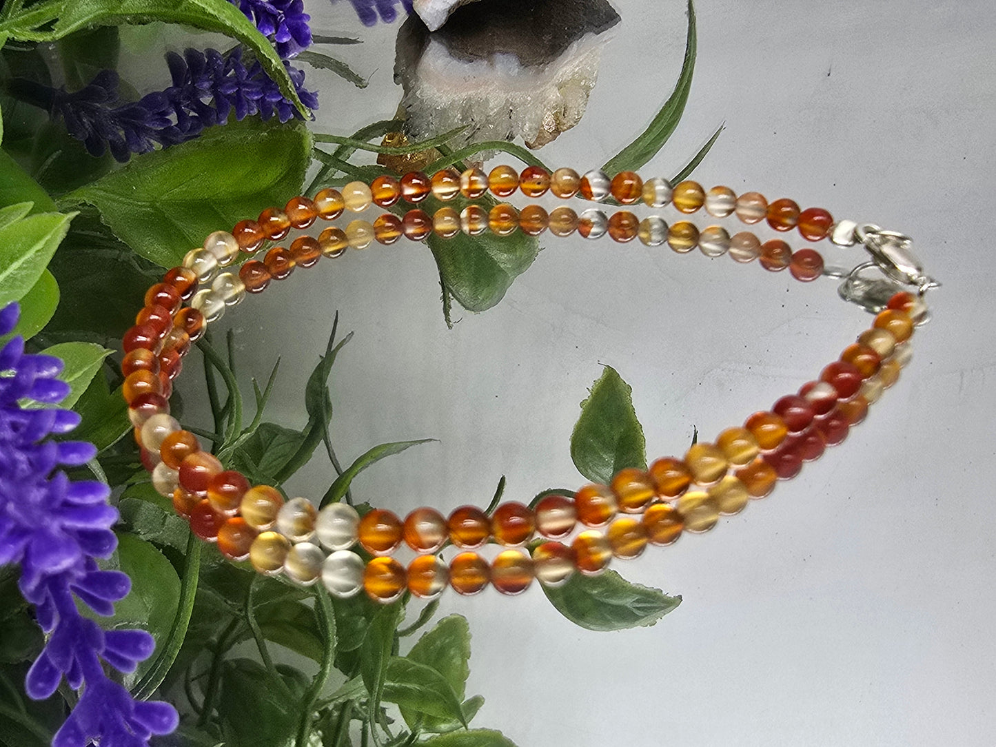 Carnelian 3mm 925 Silver Bracelet – Vitality, Confidence, Creativity Boost Crystal Crystal Wellness