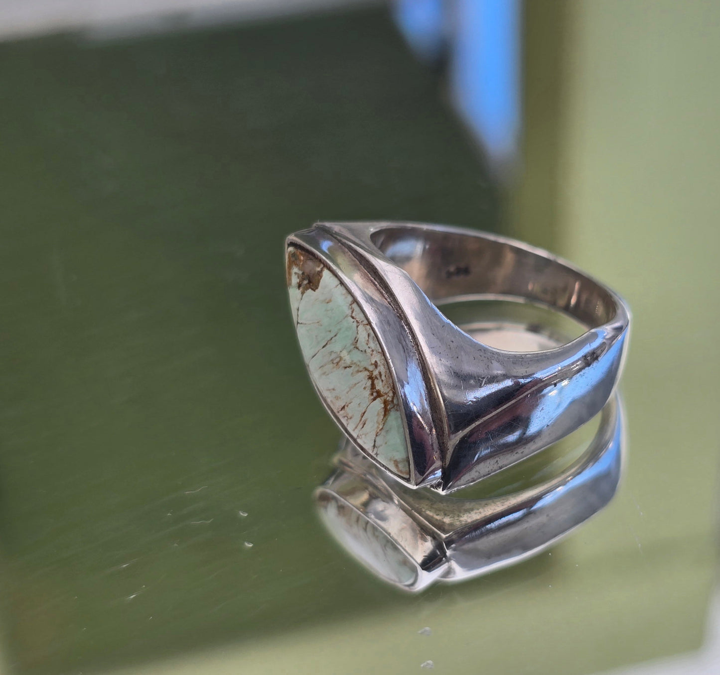 Variscite 925 Sterling Silver Ring Size 8 — Stone of Insight & Peace Crystal Wellness