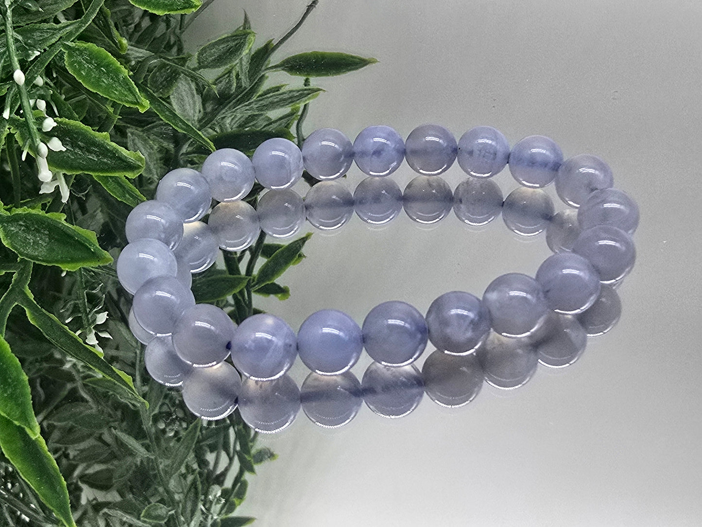 AAA Premium Grade Blue Chalcedony Beads Bracelet - Peace & Calm Communication