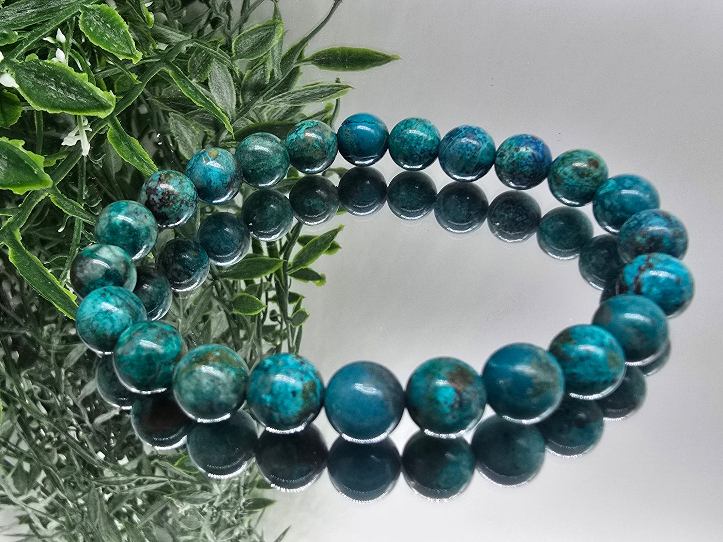 Chrysocolla High Grade 8mm Beads Bracelet (Stone of Calm Communication & Emotional Balance)