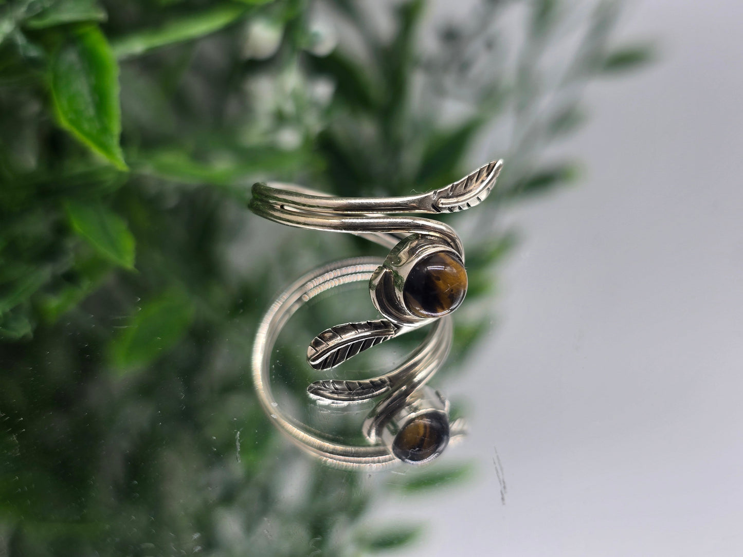 Tiger’s Eye 925 Sterling Silver Ring – Courage, Strength & Grounding Crystal Jewelry (Size 8.5) Crystal Wellness