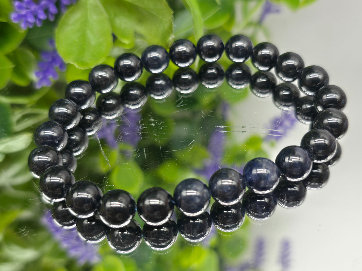 Natural Sapphire 8mm Beads Bracelet | Stone of Wisdom, Loyalty, Truth & Royal Nobility Crystal Wellness