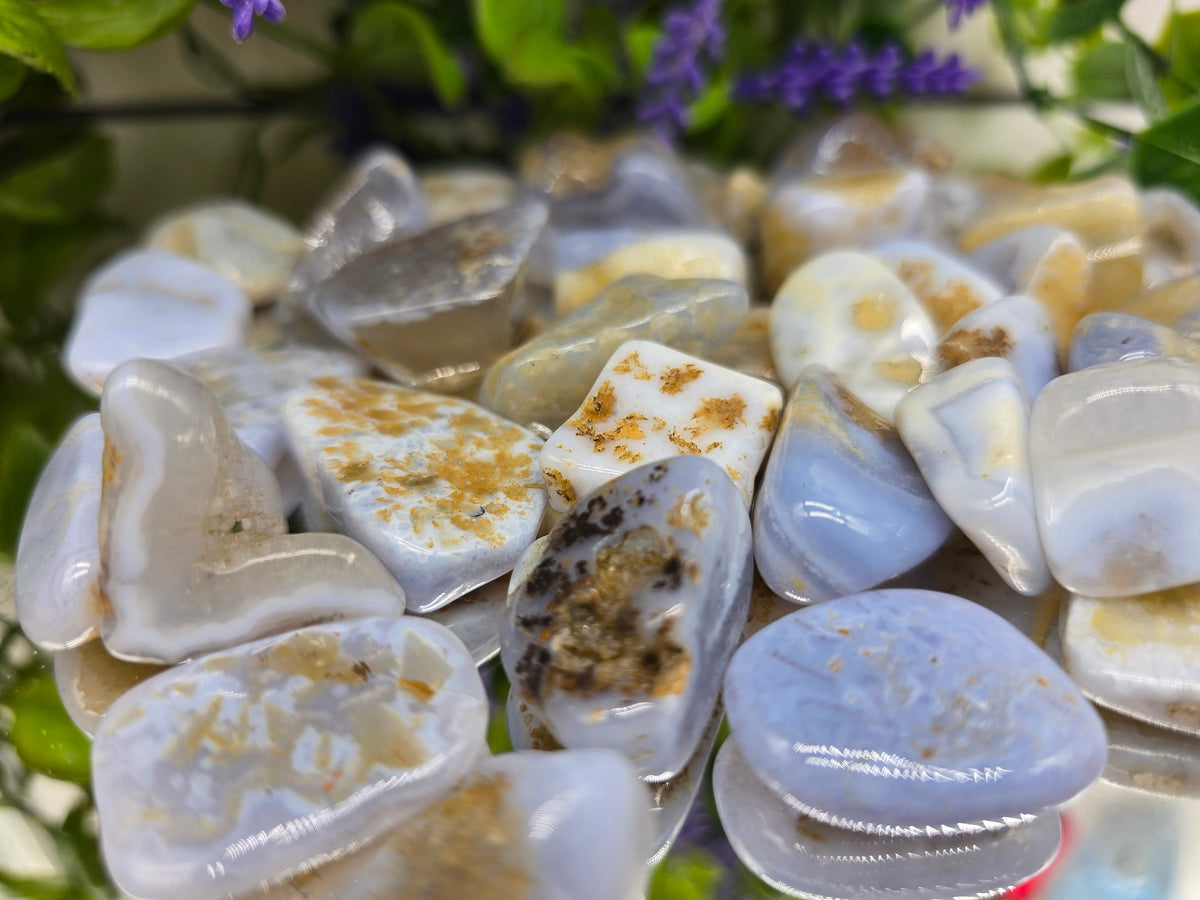 Blue Lace Agate Tumbled Stone Crystal Wellness